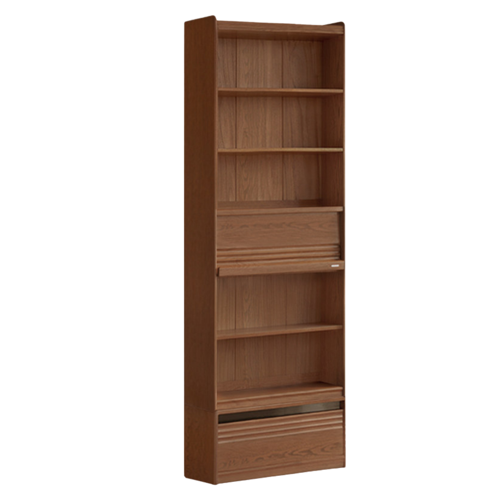 Black Walnut, Sandalwood, Oak, Ash Solid Wood Combination Bookcase with Floor Display and Luxury Storage