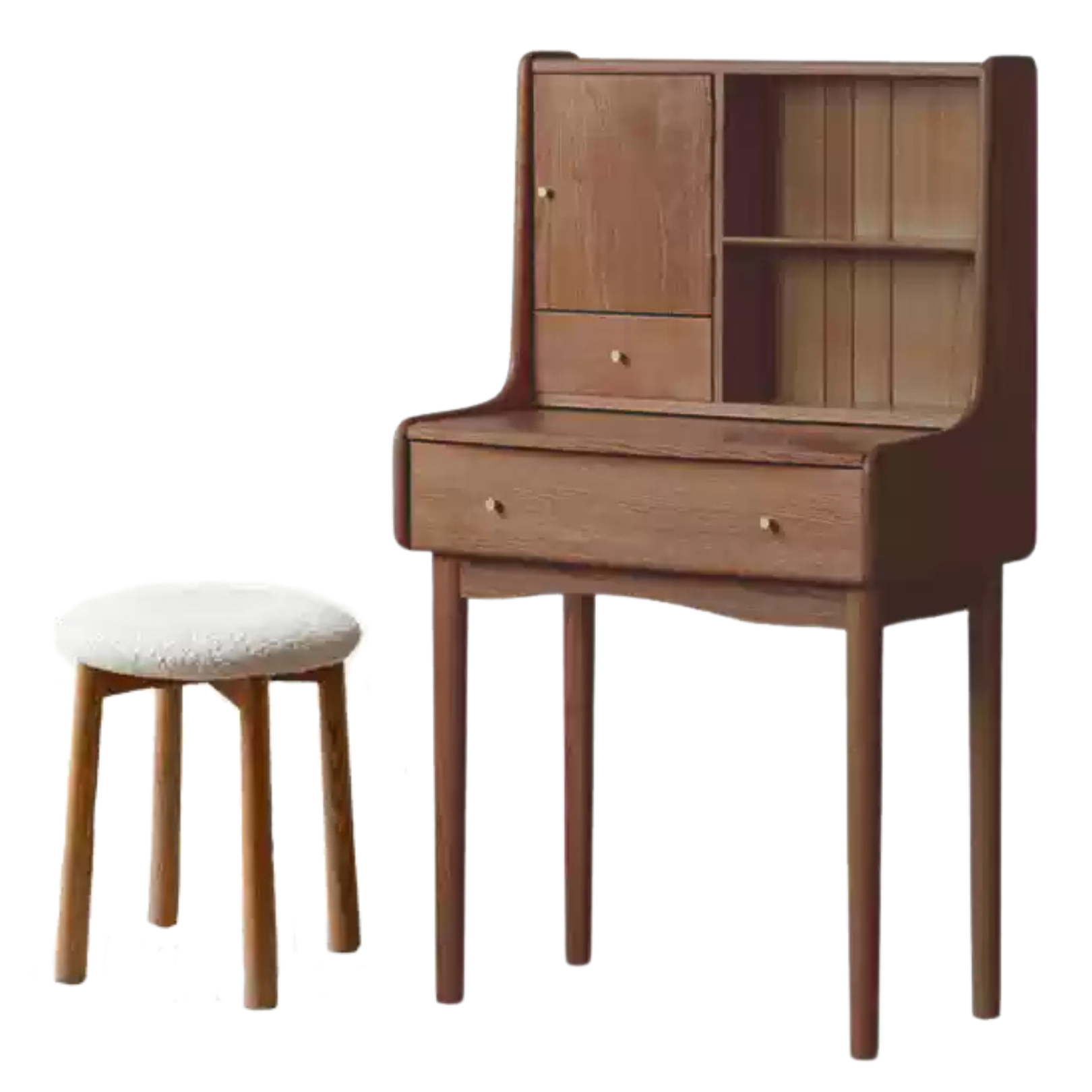 Oak Solid Wood, Solid Rubberwood Dressing Table, Makeup Table.