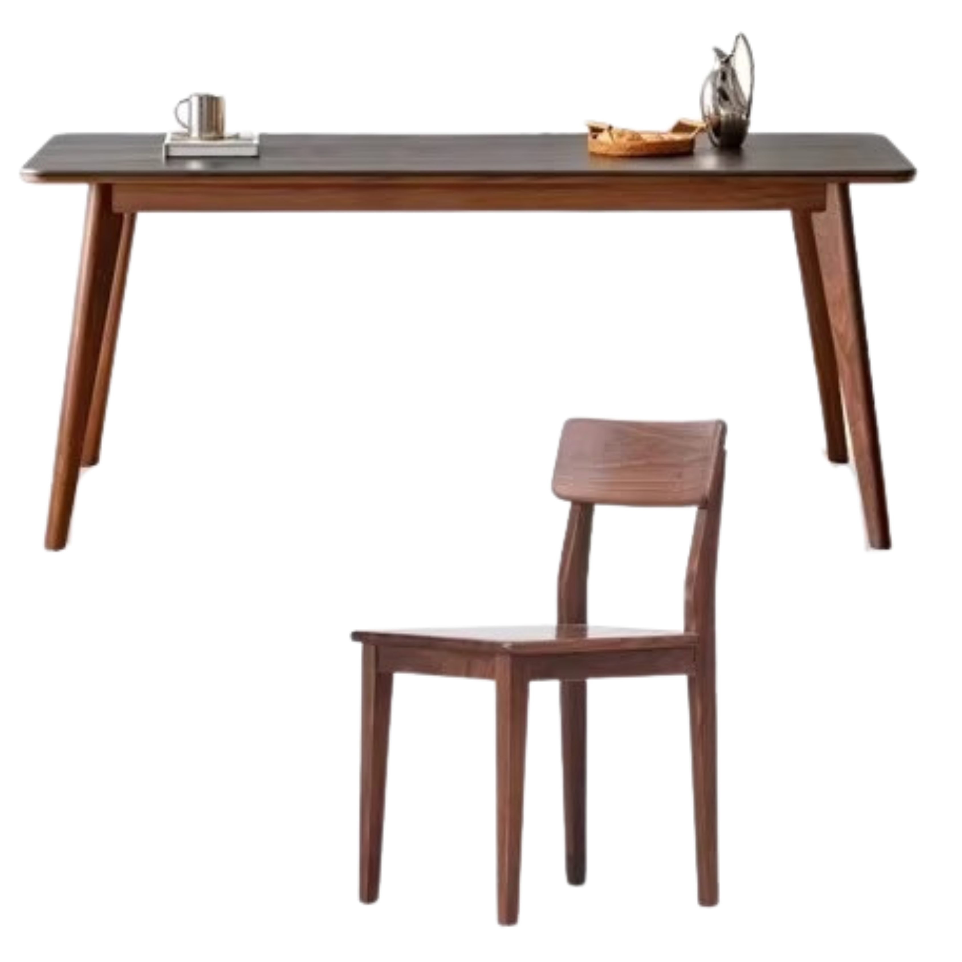 Ash, Black Walnut, Sandalwood Solid Wood Rock Plate Dining Table