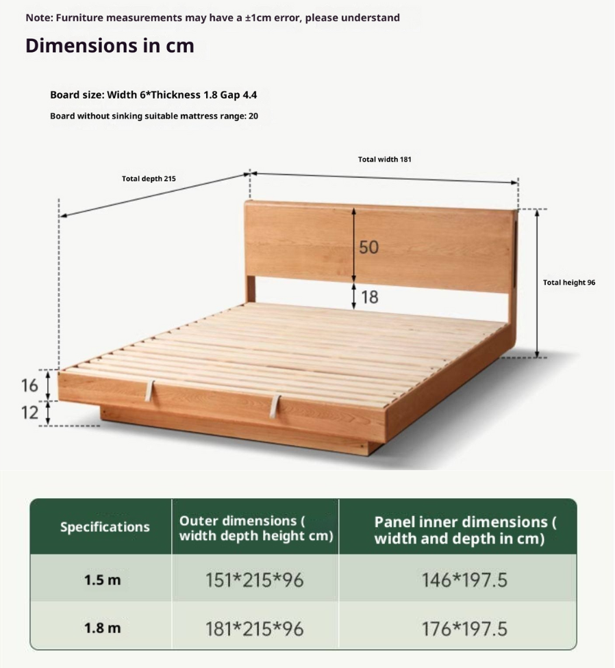 Cherry Solid Wood Night Light Suspended Box Bed
