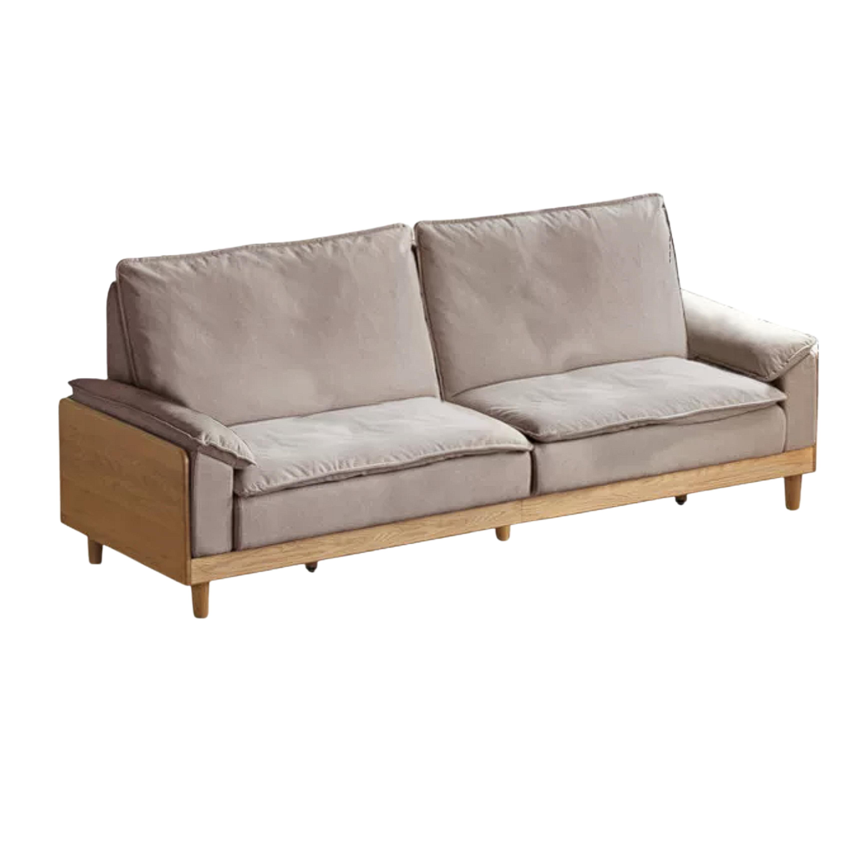 Red Oak, White Oak, Ash Solid Wood Linen Track Arm Sofa
