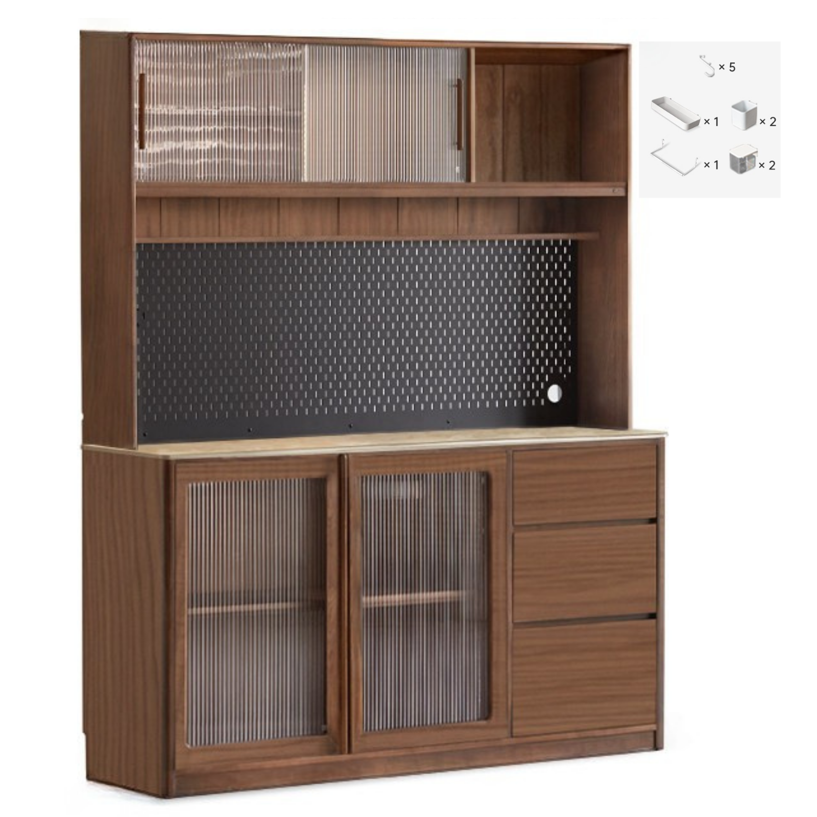 Sandalwood, Ash, White Ash Solid Wood Rock Board Modern Sideboard