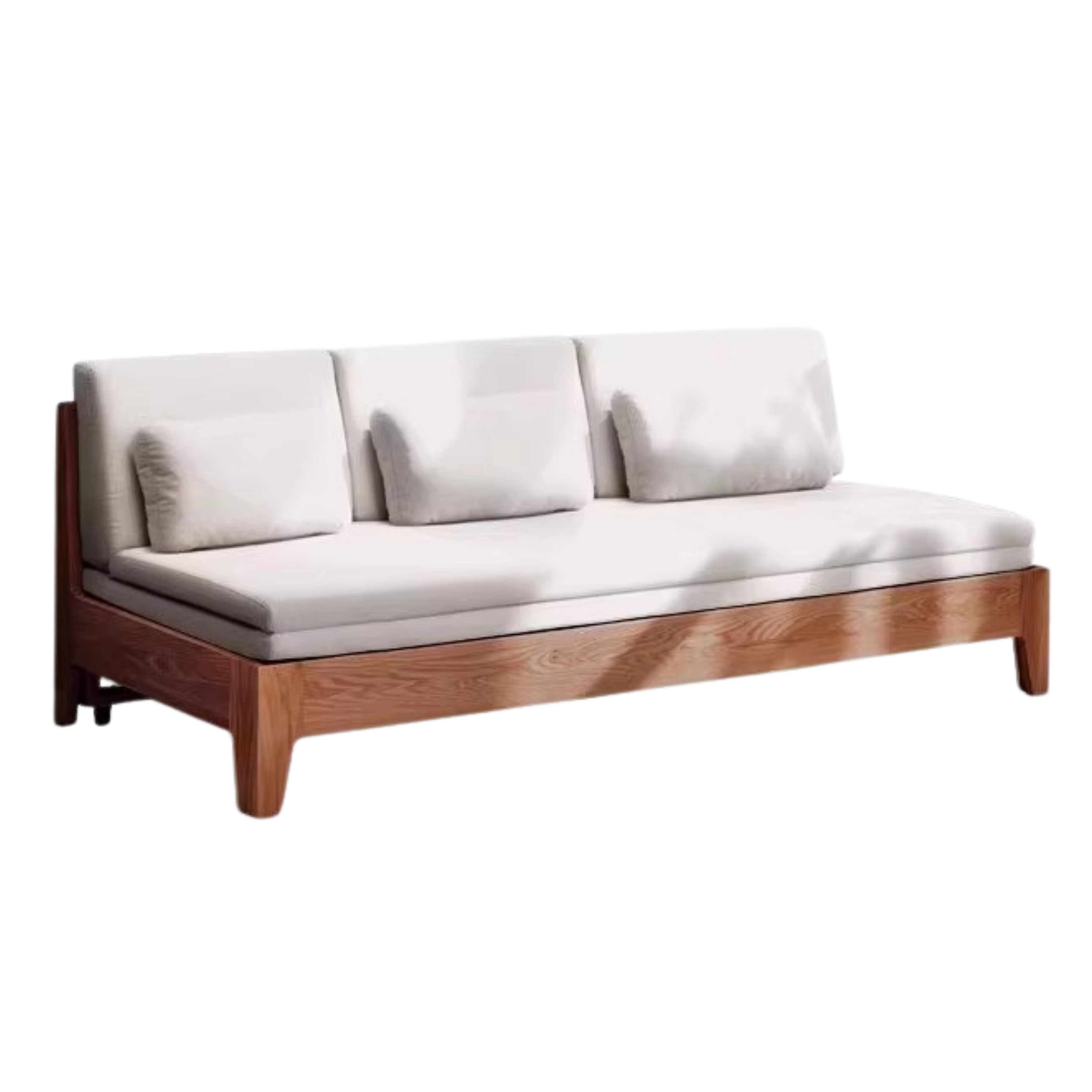 Oak Solid Wood Sofa Bed Dual-purpose Foldable Telescopic Bed
