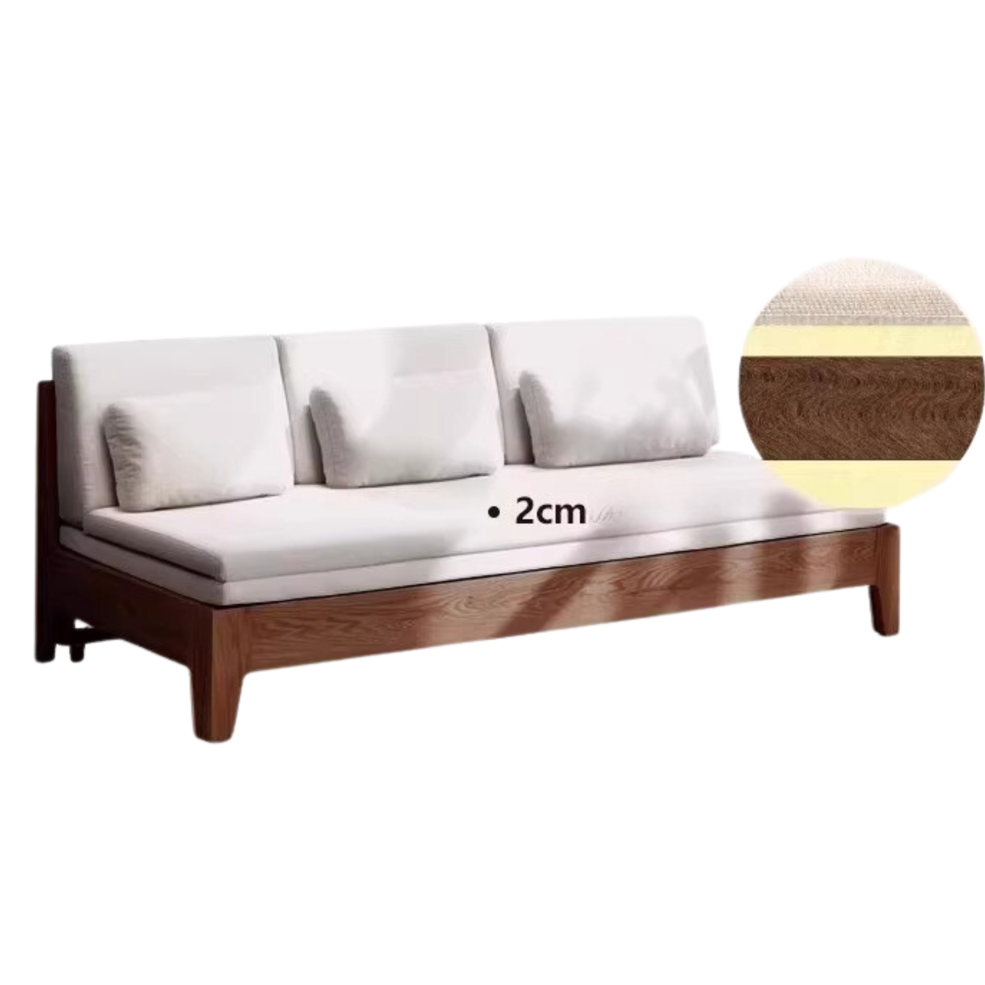 Oak Solid Wood Sofa Bed Dual-purpose Foldable Telescopic Bed