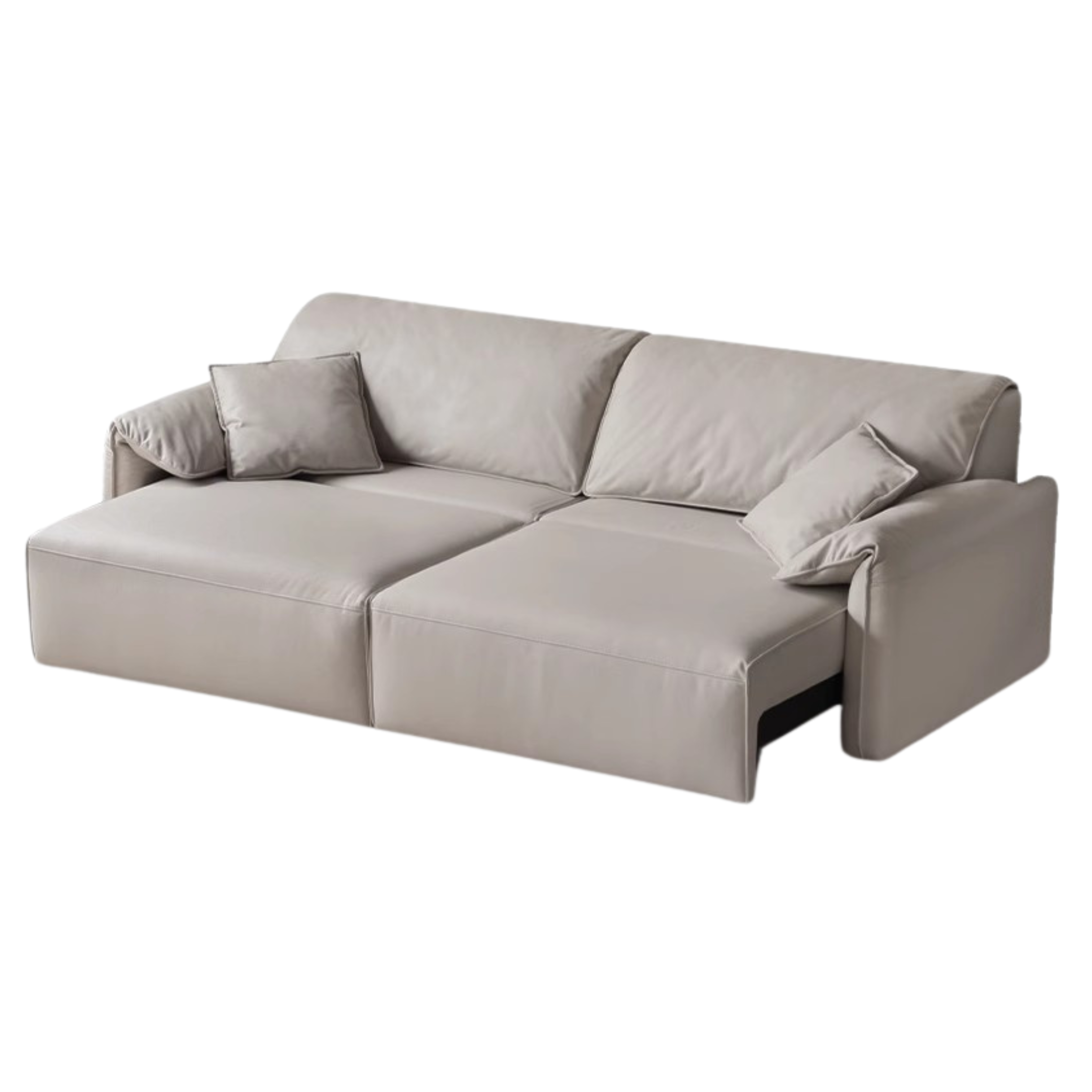 Electric Foldable Dual-purpose Cream Style White Elephant Ear Retractable Sofa Bed.