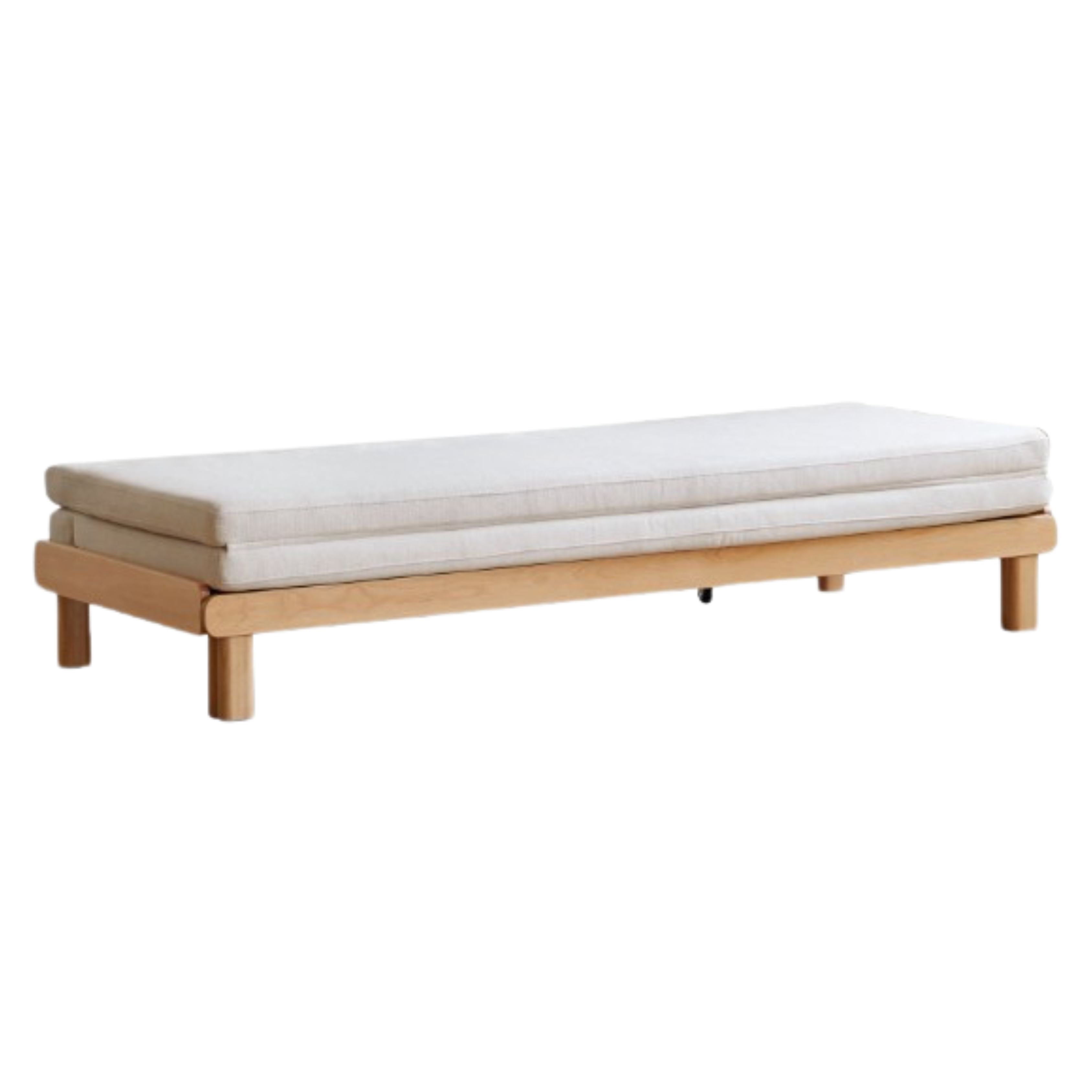 Beech Solid Wood European Folding Dual-use Double Sofa Bed.