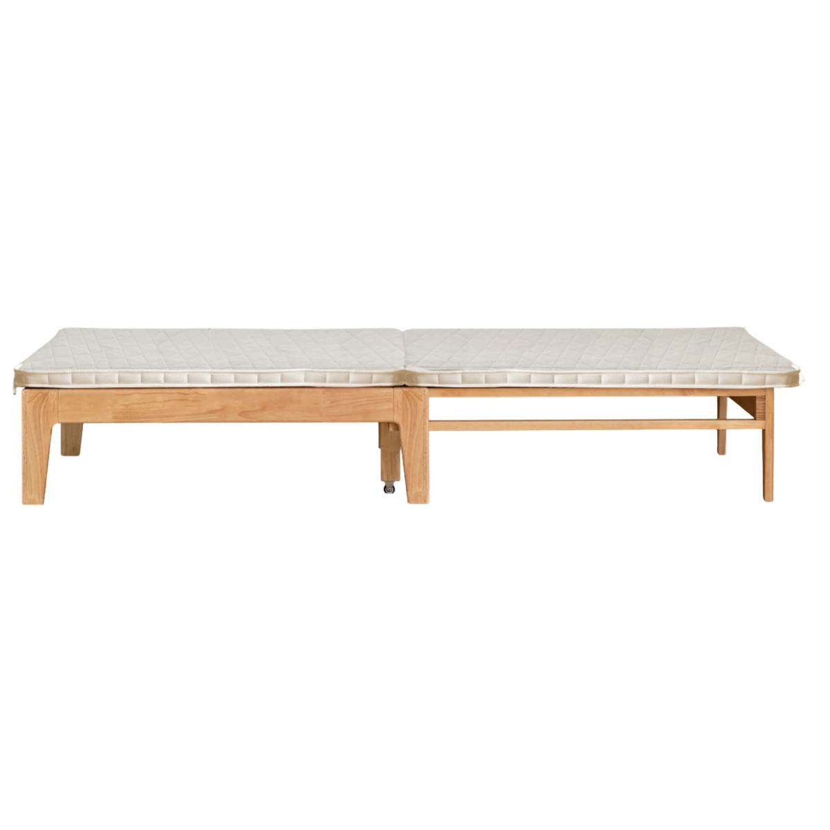 Oak, Beech Solid Wood Folding Sofa Bed, Retractable Sofa