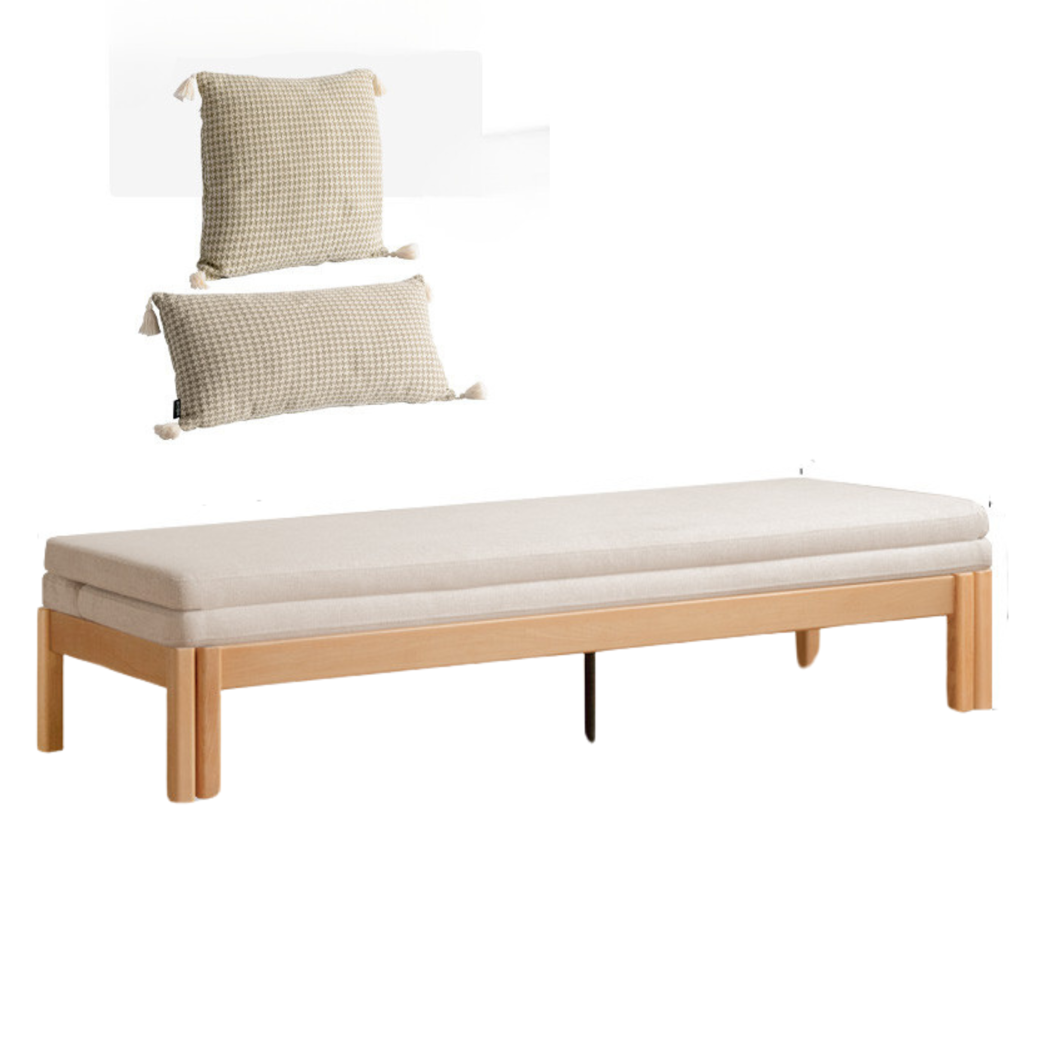 Oak Solid Wood Sofa Bed Folding Multi-functional Telescopic