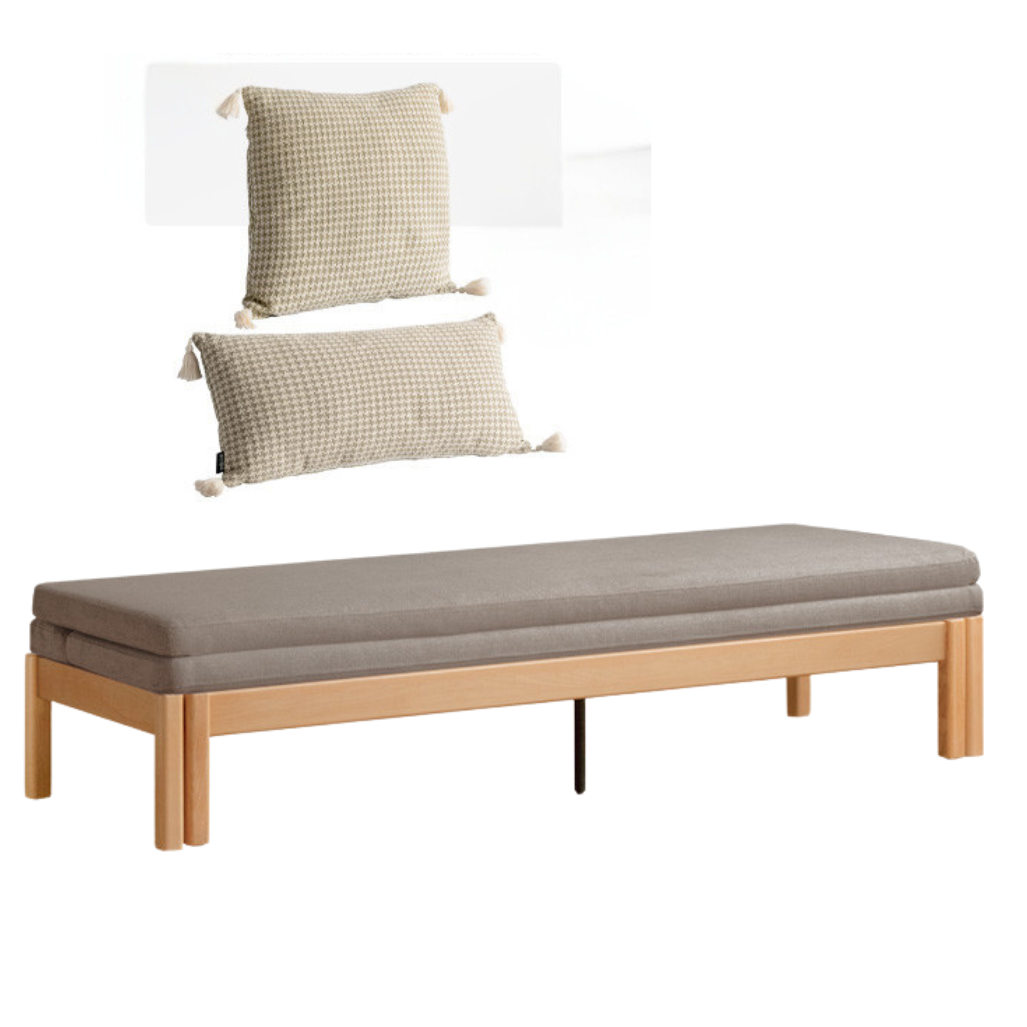 Oak Solid Wood Sofa Bed Folding Multi-functional Telescopic