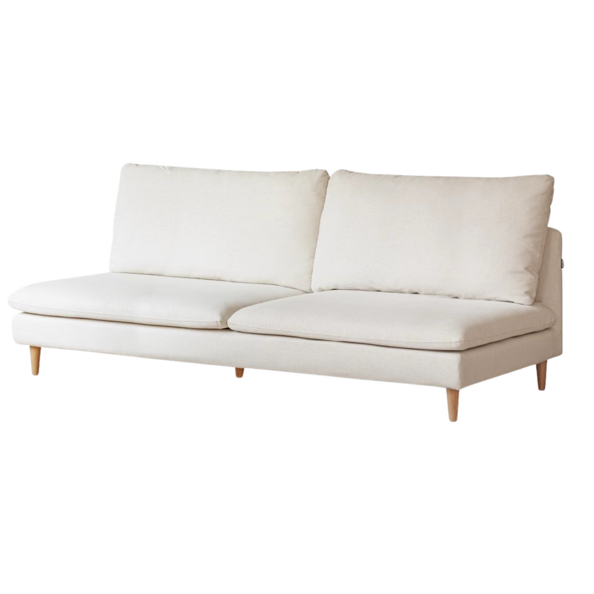Fabric Upholstered Armless Sofa for Light, Minimal Living Spaces