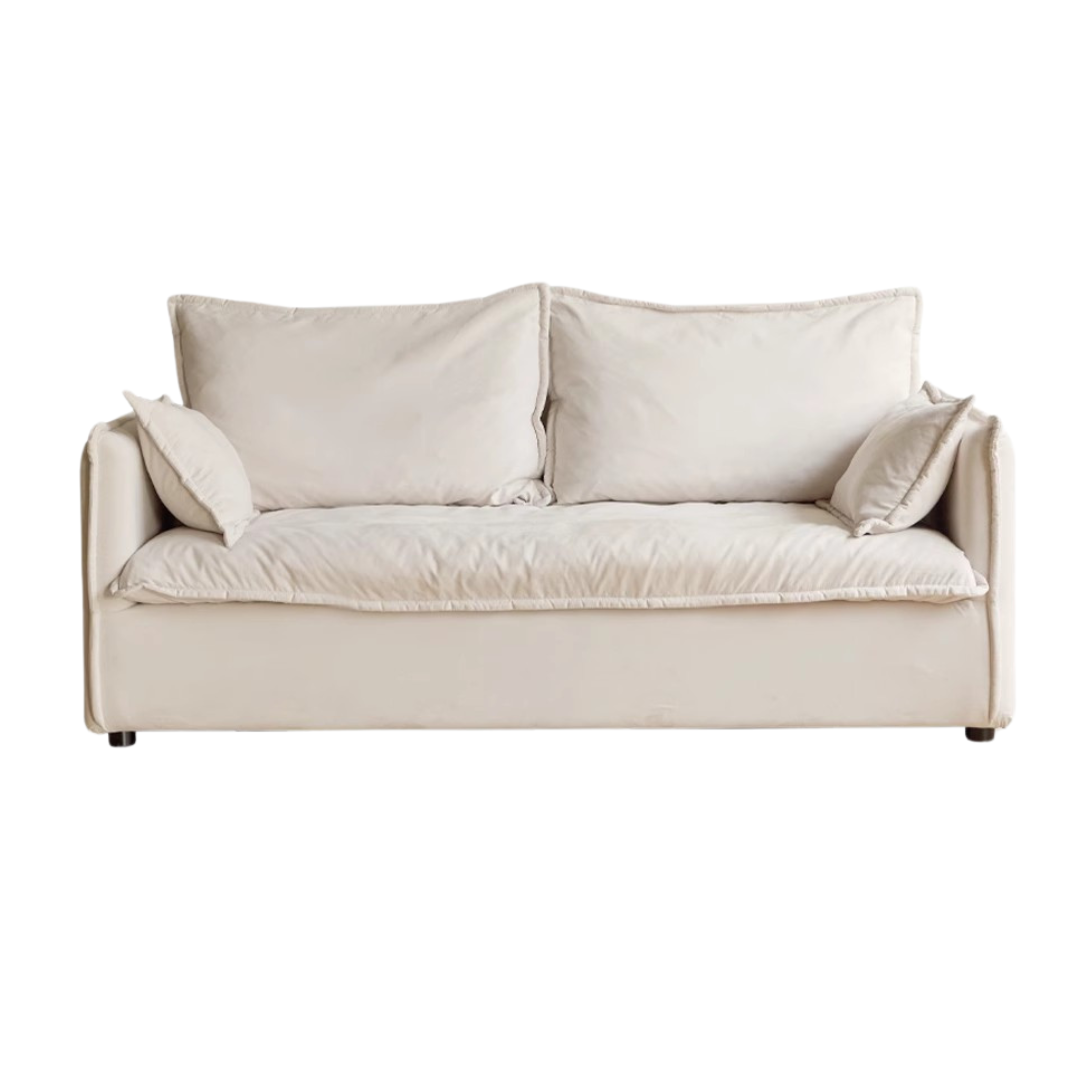 Down Fabric Sofa Cream Style.