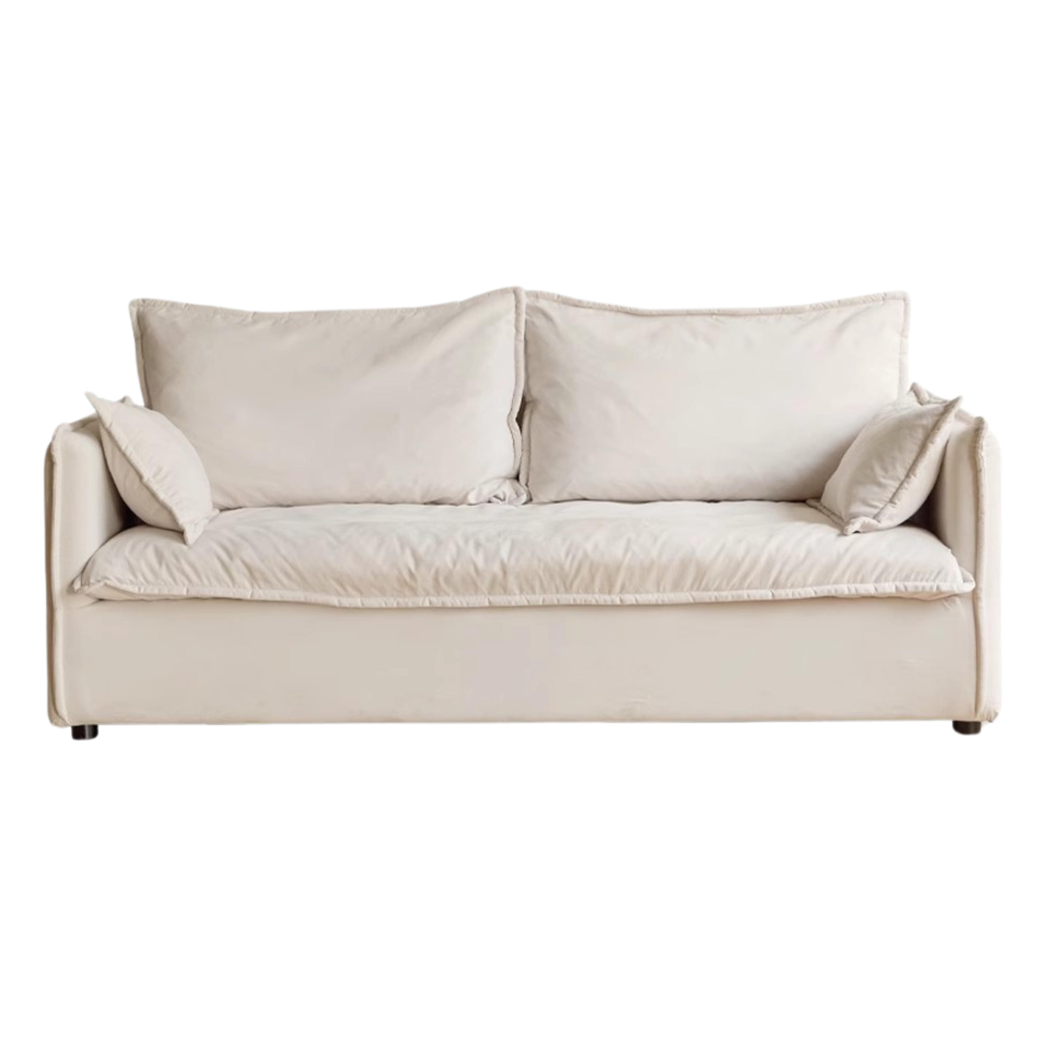 Down Fabric Sofa Cream Style.
