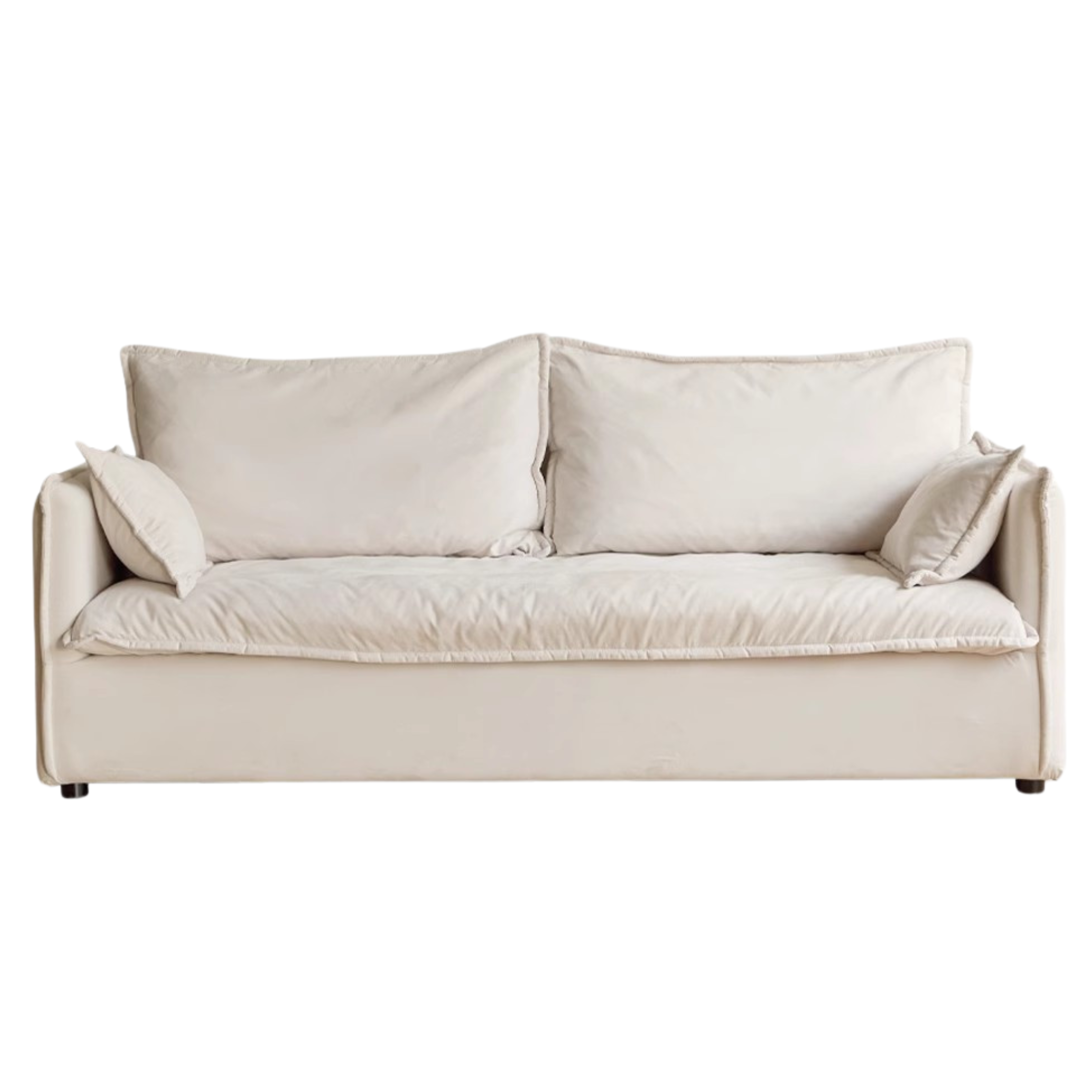 Down Fabric Sofa Cream Style.