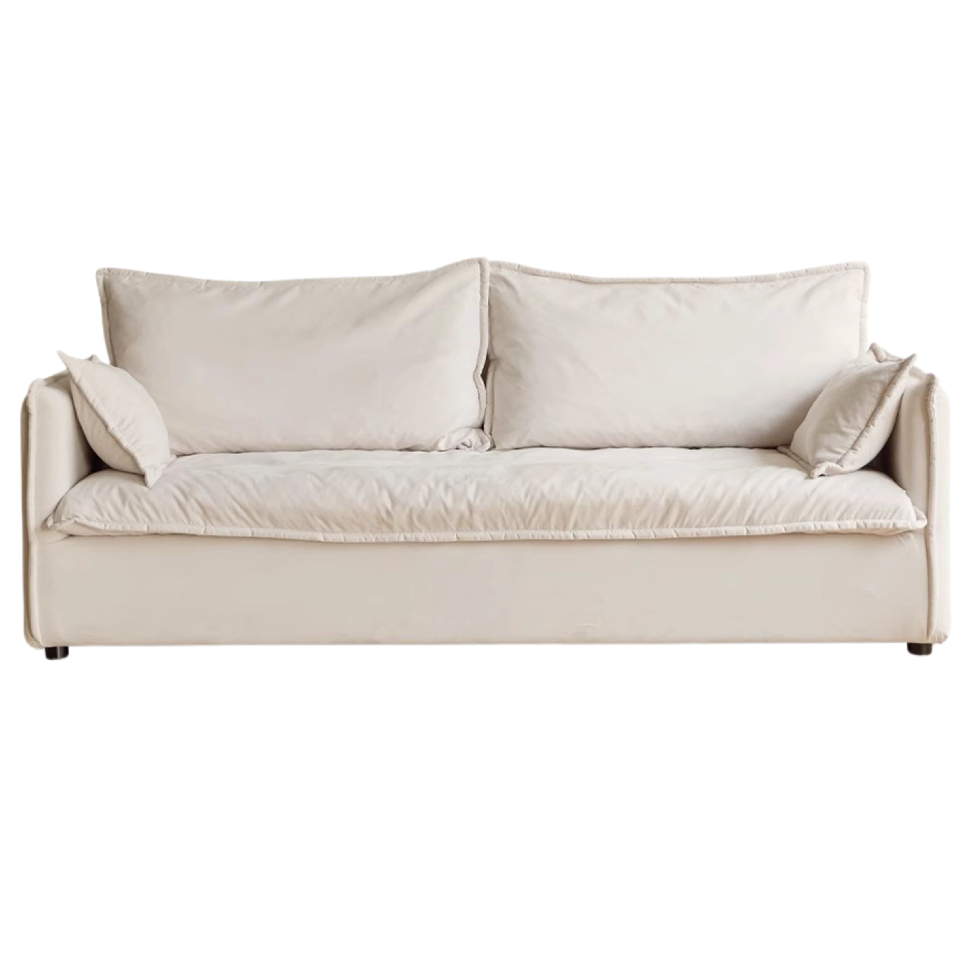 Down Fabric Sofa Cream Style.
