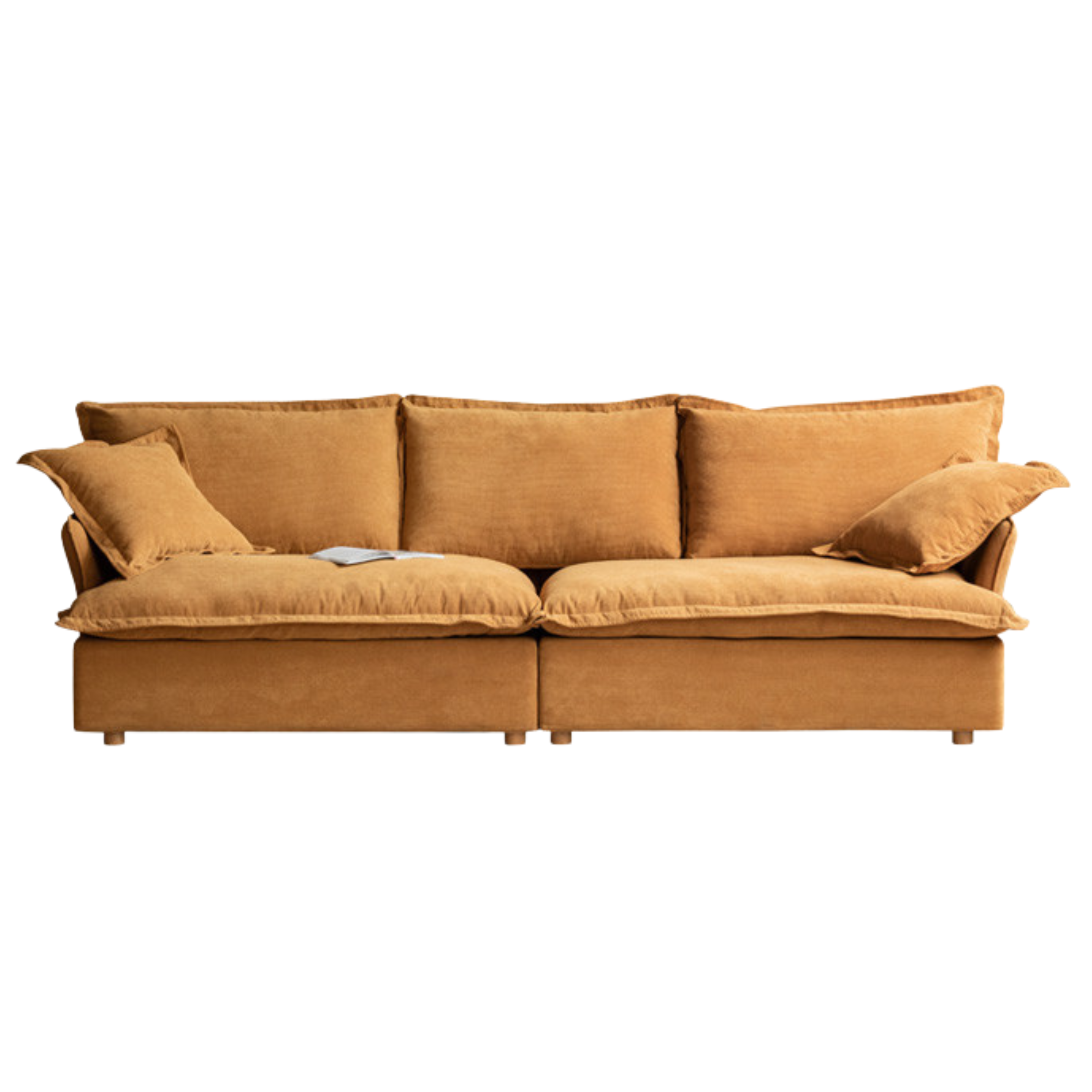 Fabric Down Modern Three-seat Sofa.