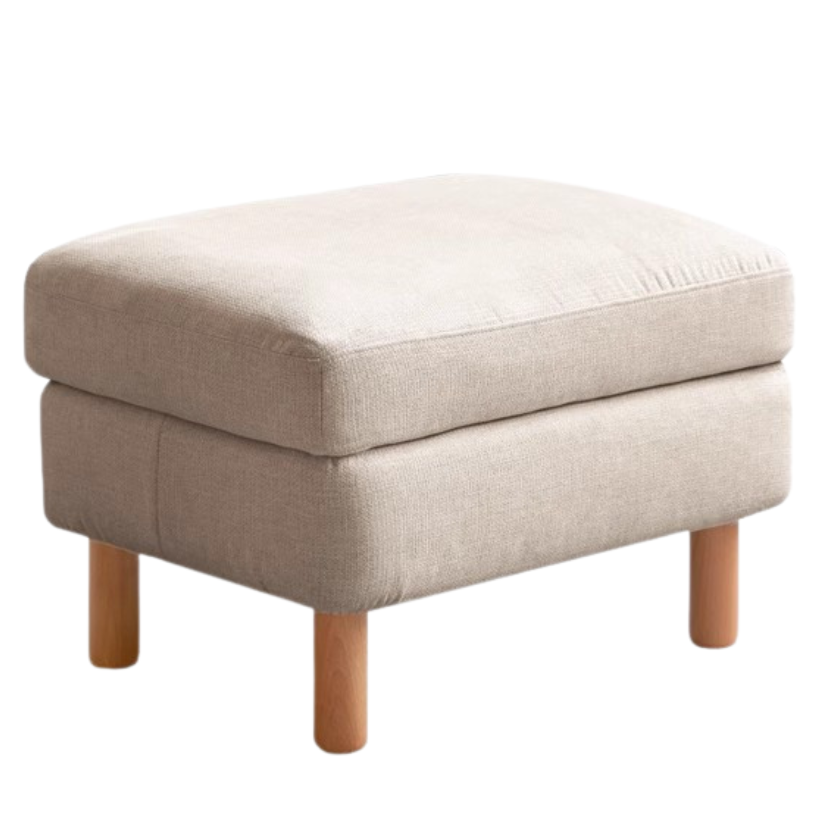 Beech Solid Wood Fabric Footstool