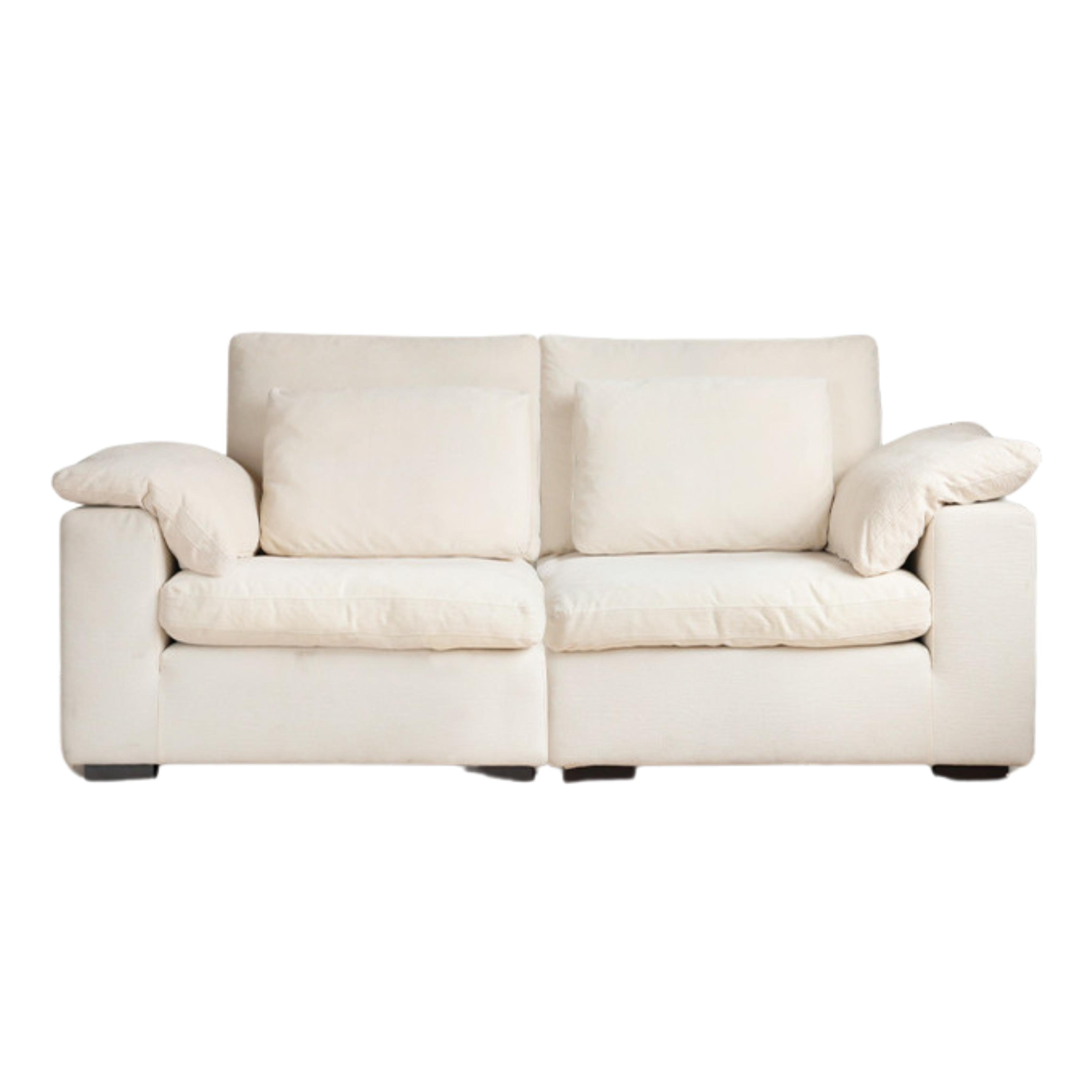 Fabric White Cream Style Down Sofa.