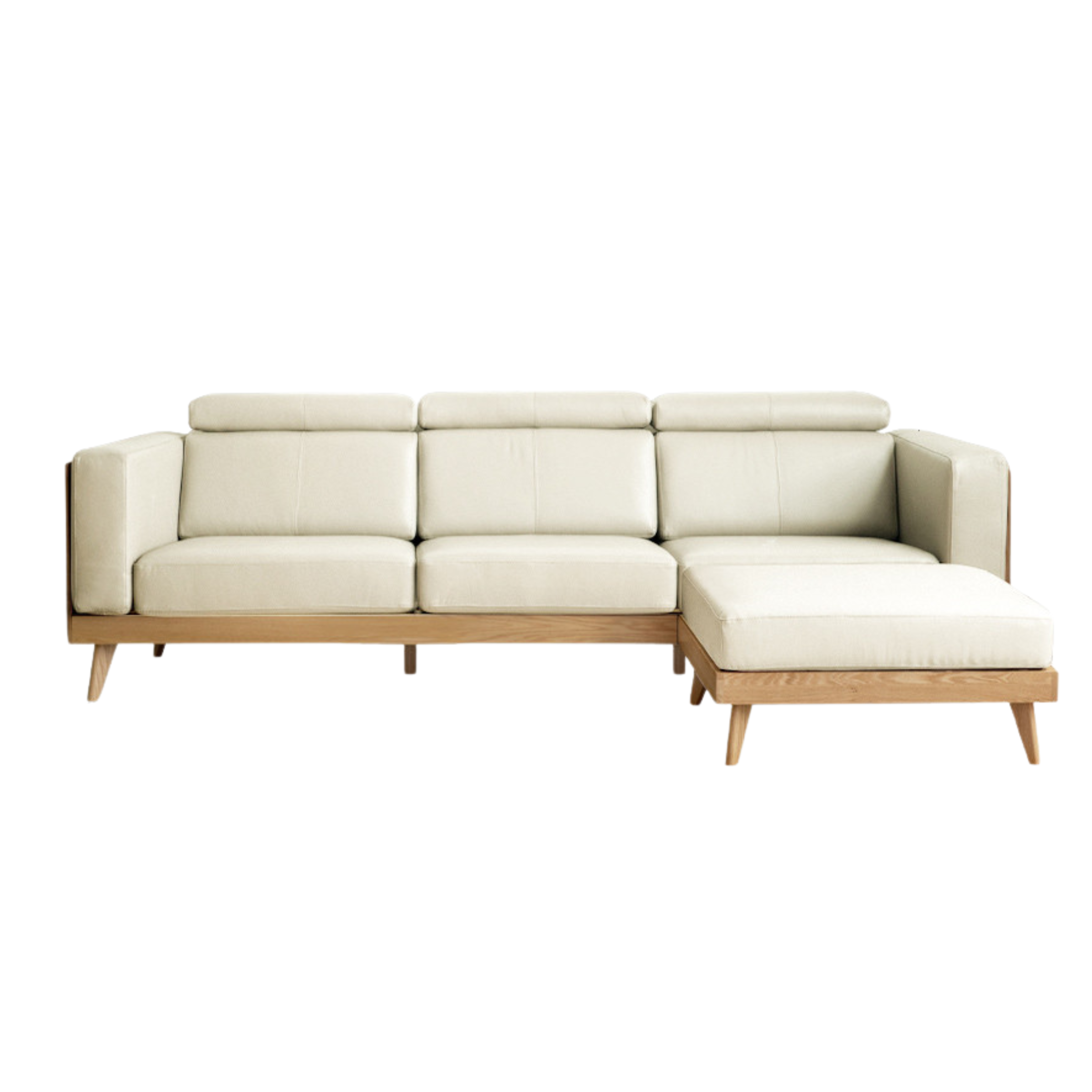 Ash Solid Wood Fabric Sofa.