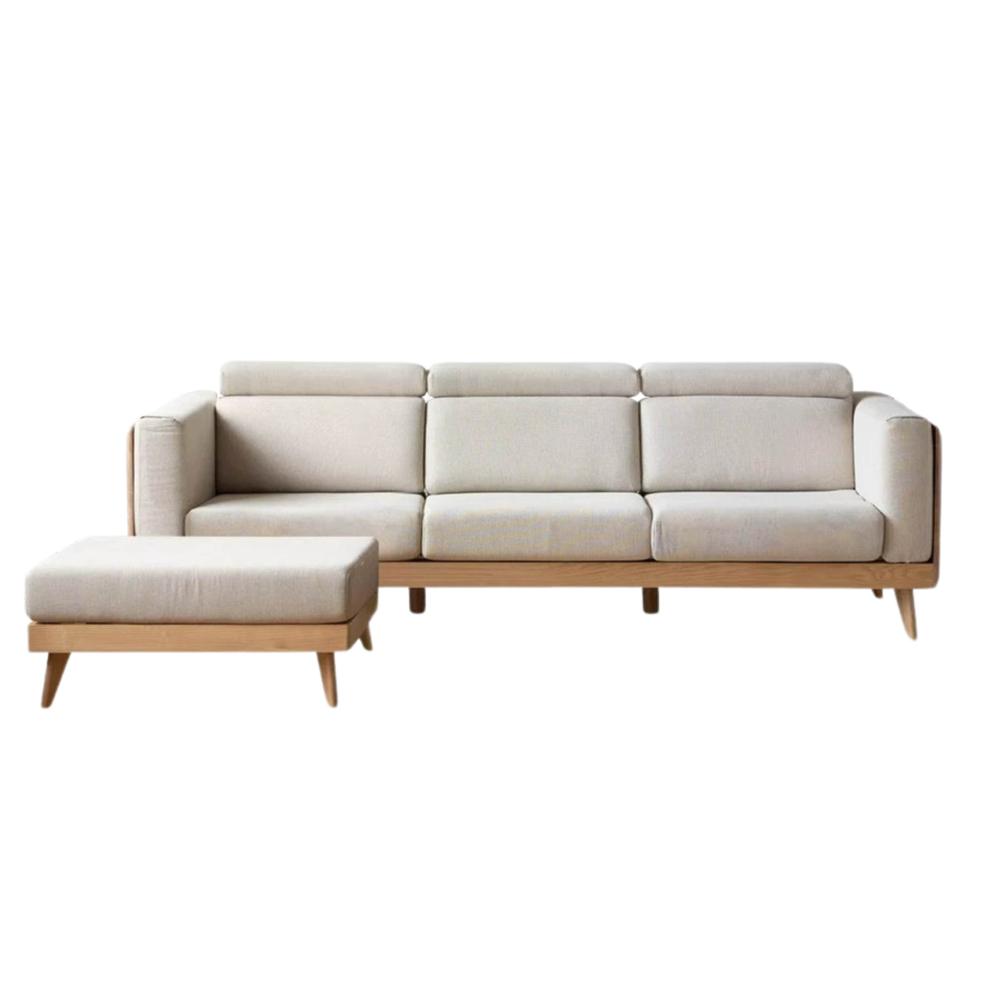 Ash Solid Wood Fabric Sofa.