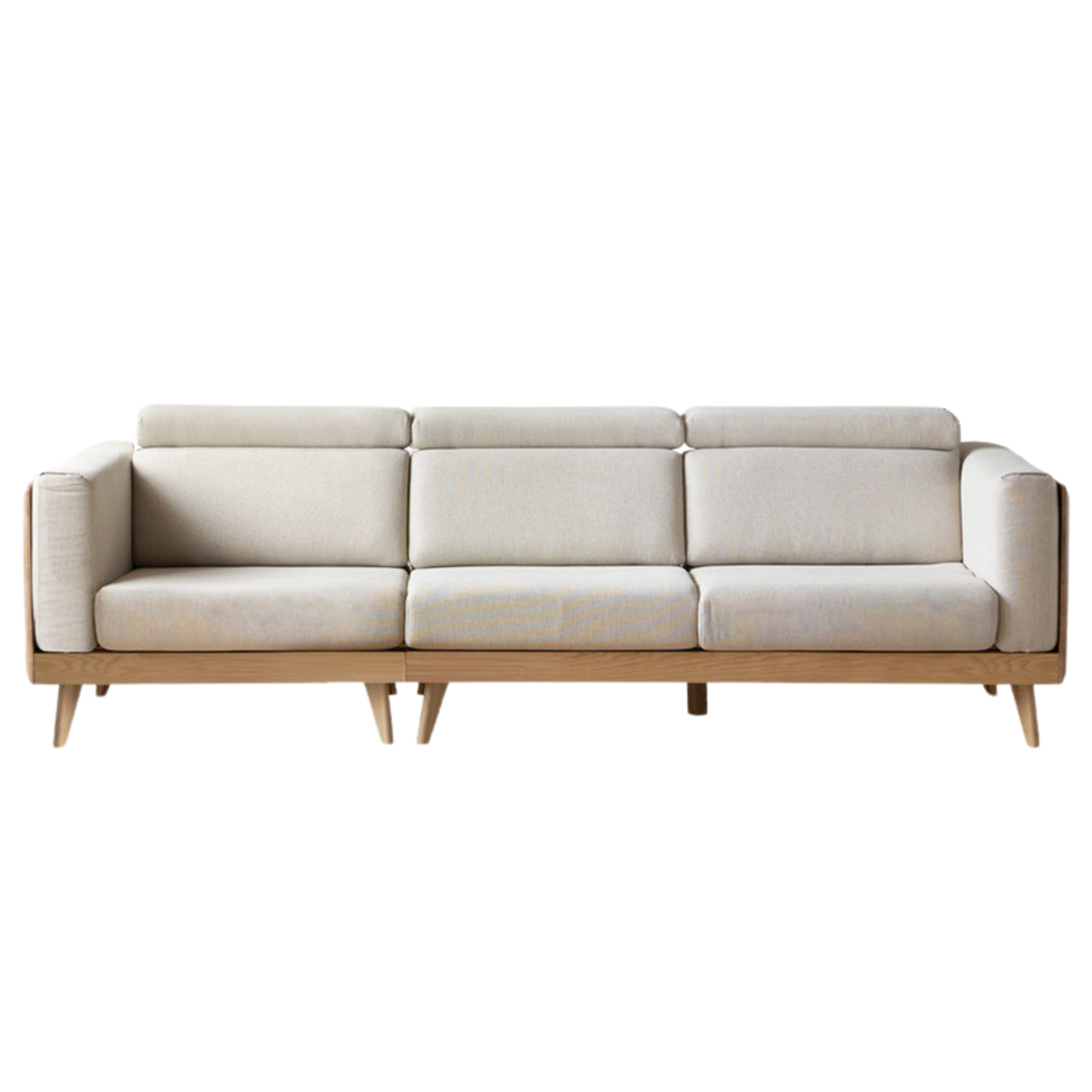 Ash Solid Wood Fabric Sofa.