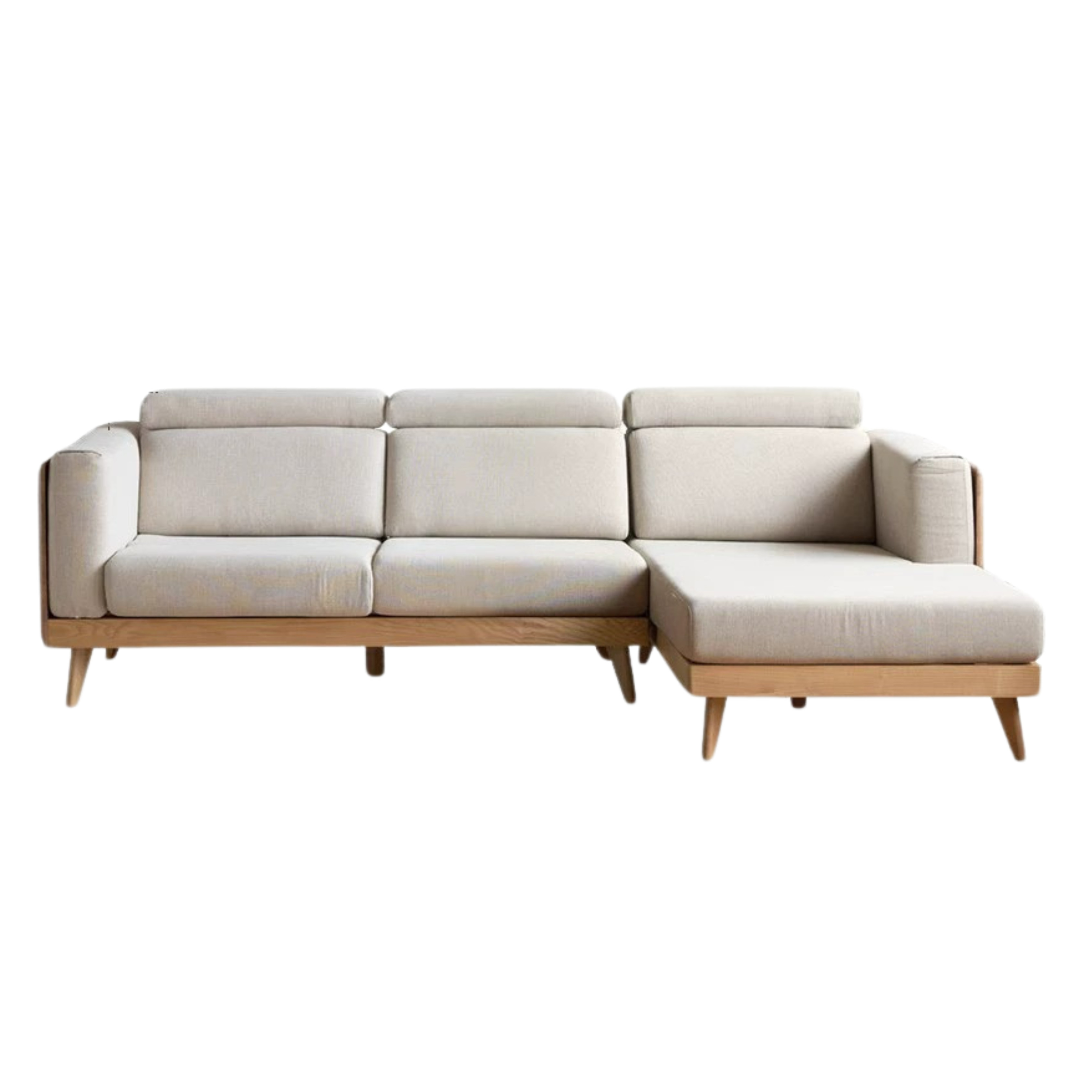 Ash Solid Wood Fabric Sofa.
