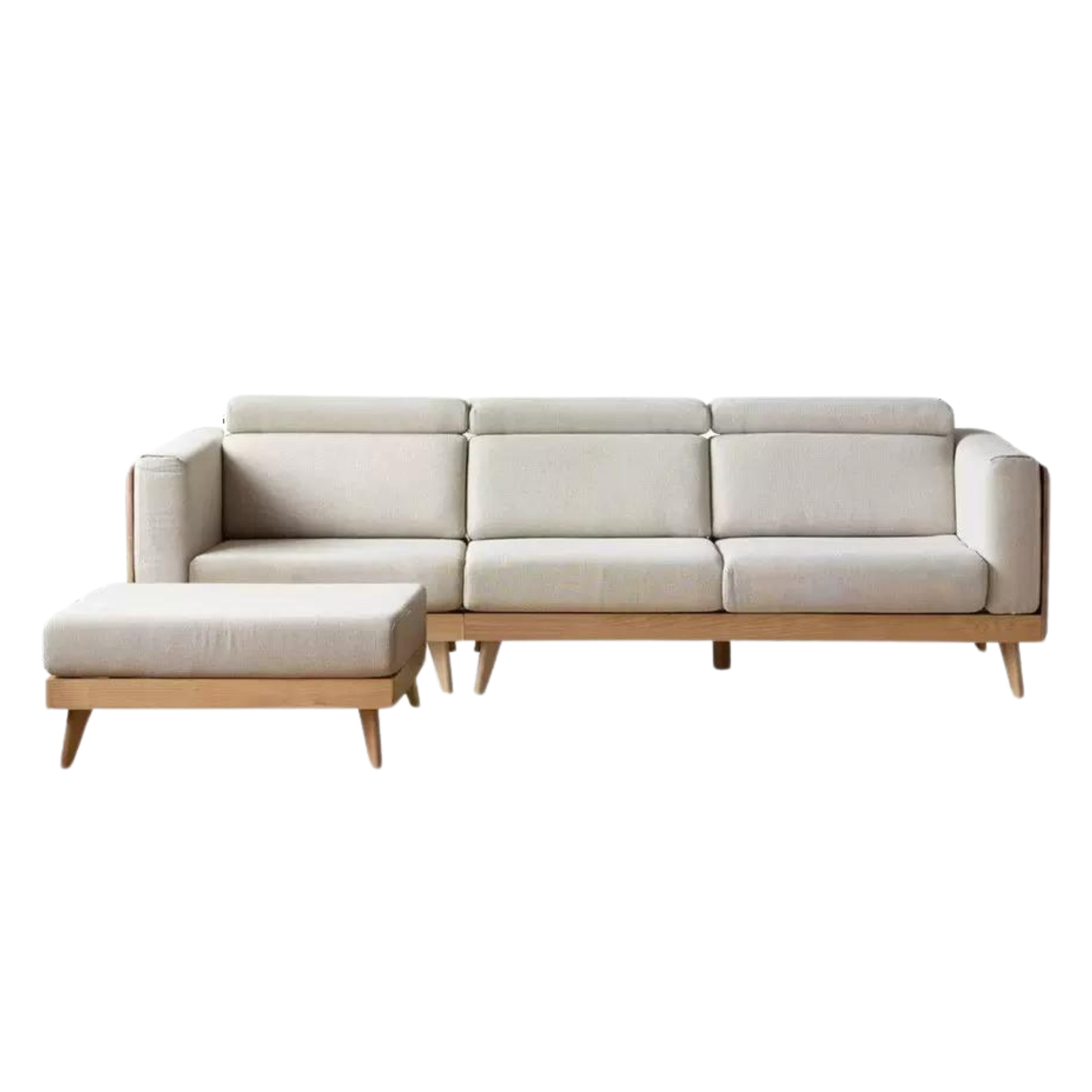 Ash Solid Wood Fabric Sofa.
