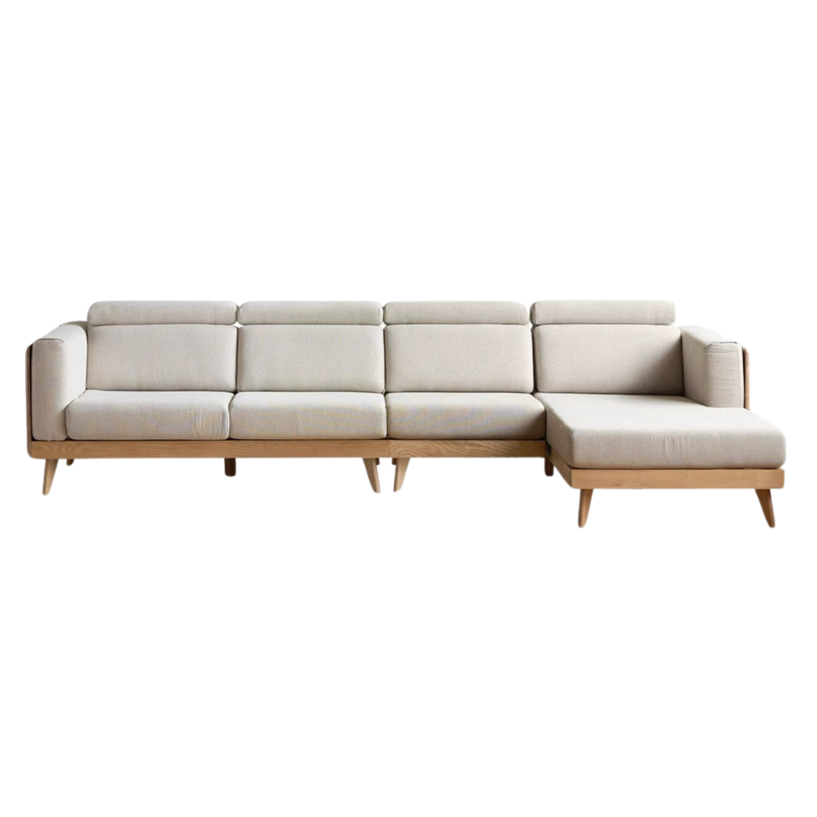 Ash Solid Wood Fabric Sofa.