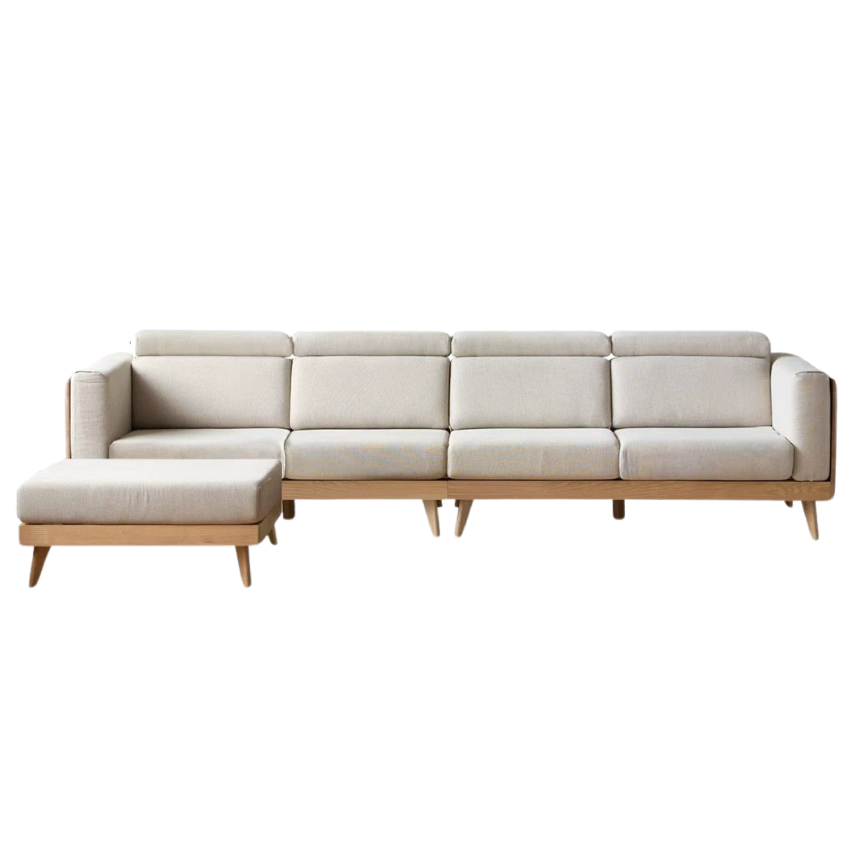 Ash Solid Wood Fabric Sofa.