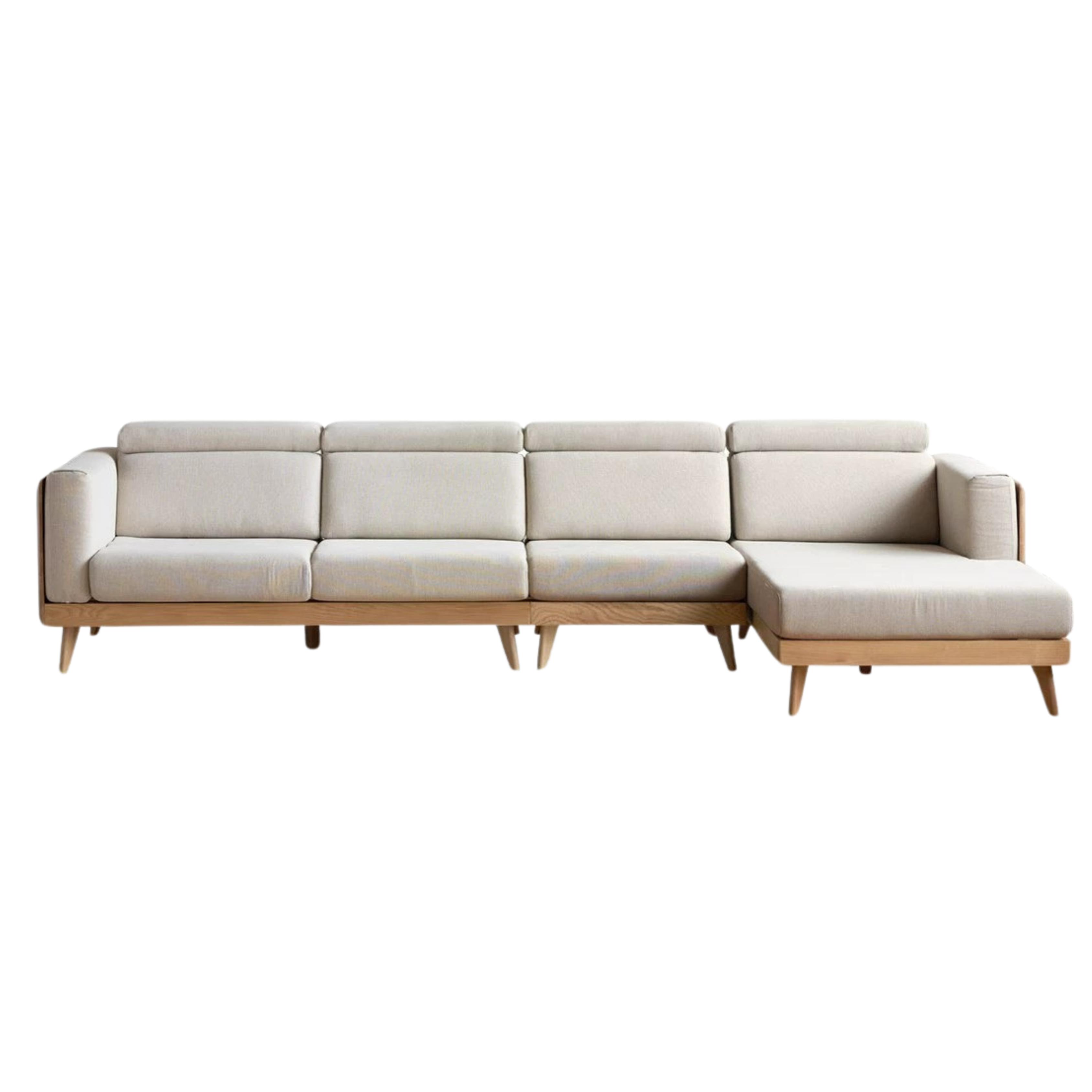 Ash Solid Wood Fabric Sofa.