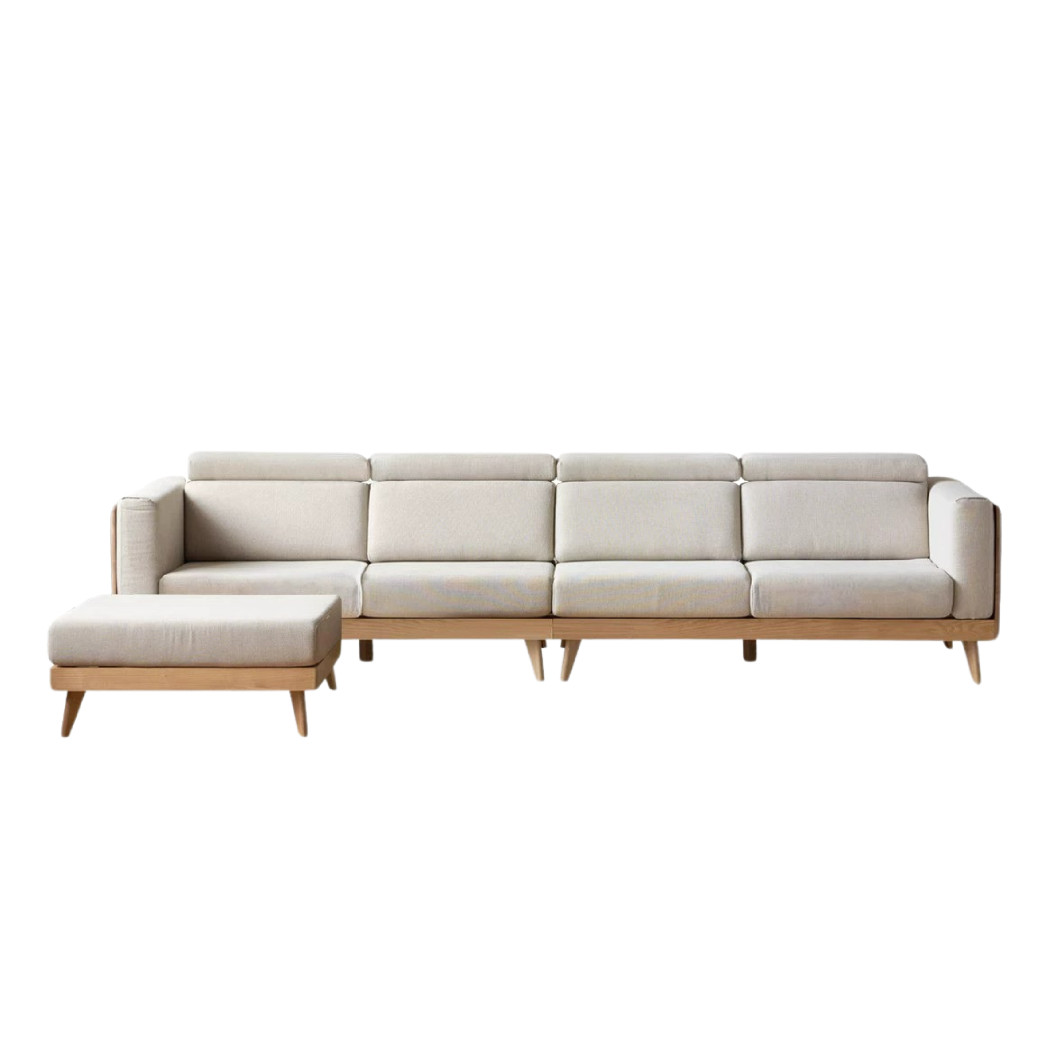 Ash Solid Wood Fabric Sofa.