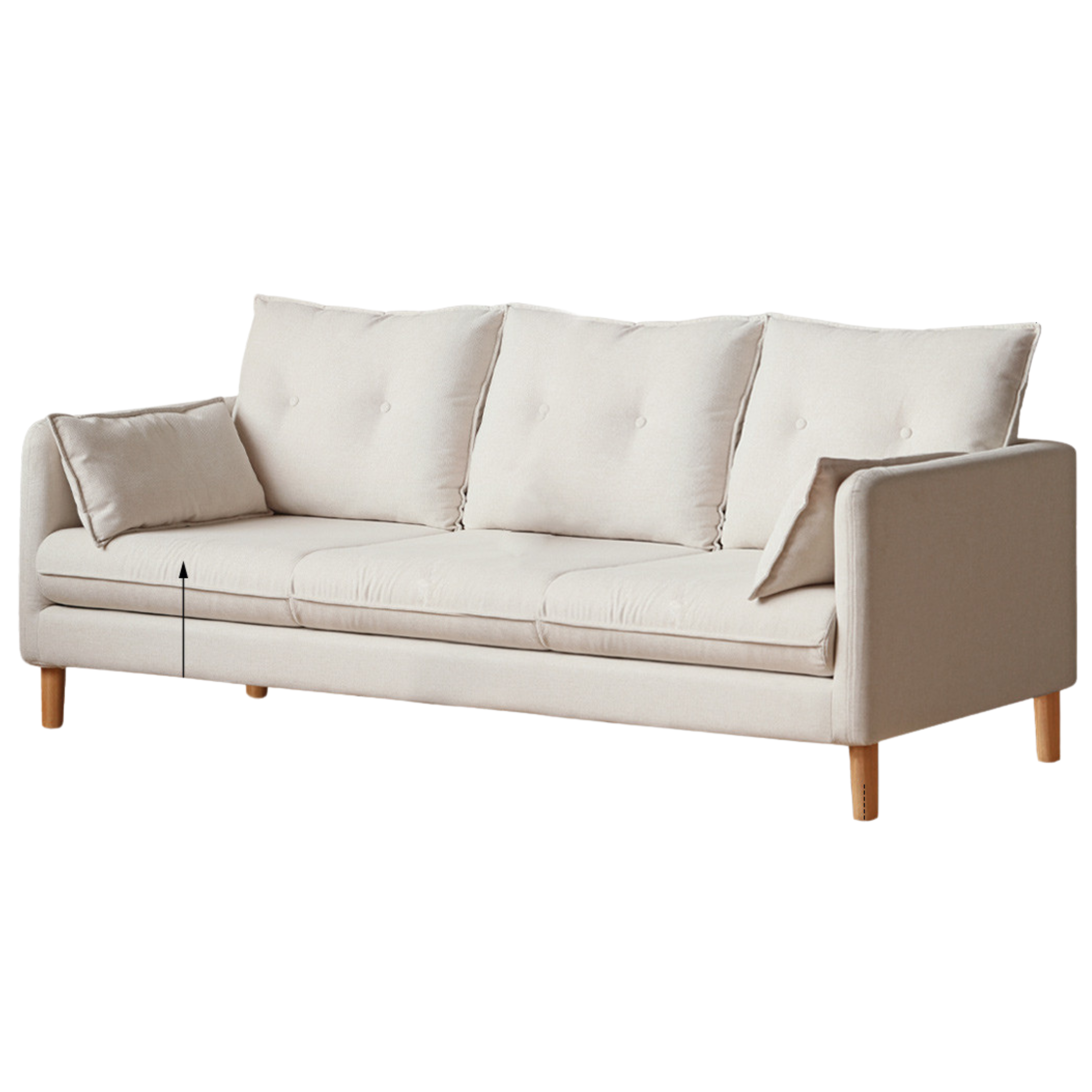 Fabric White Cream Style Sofa.