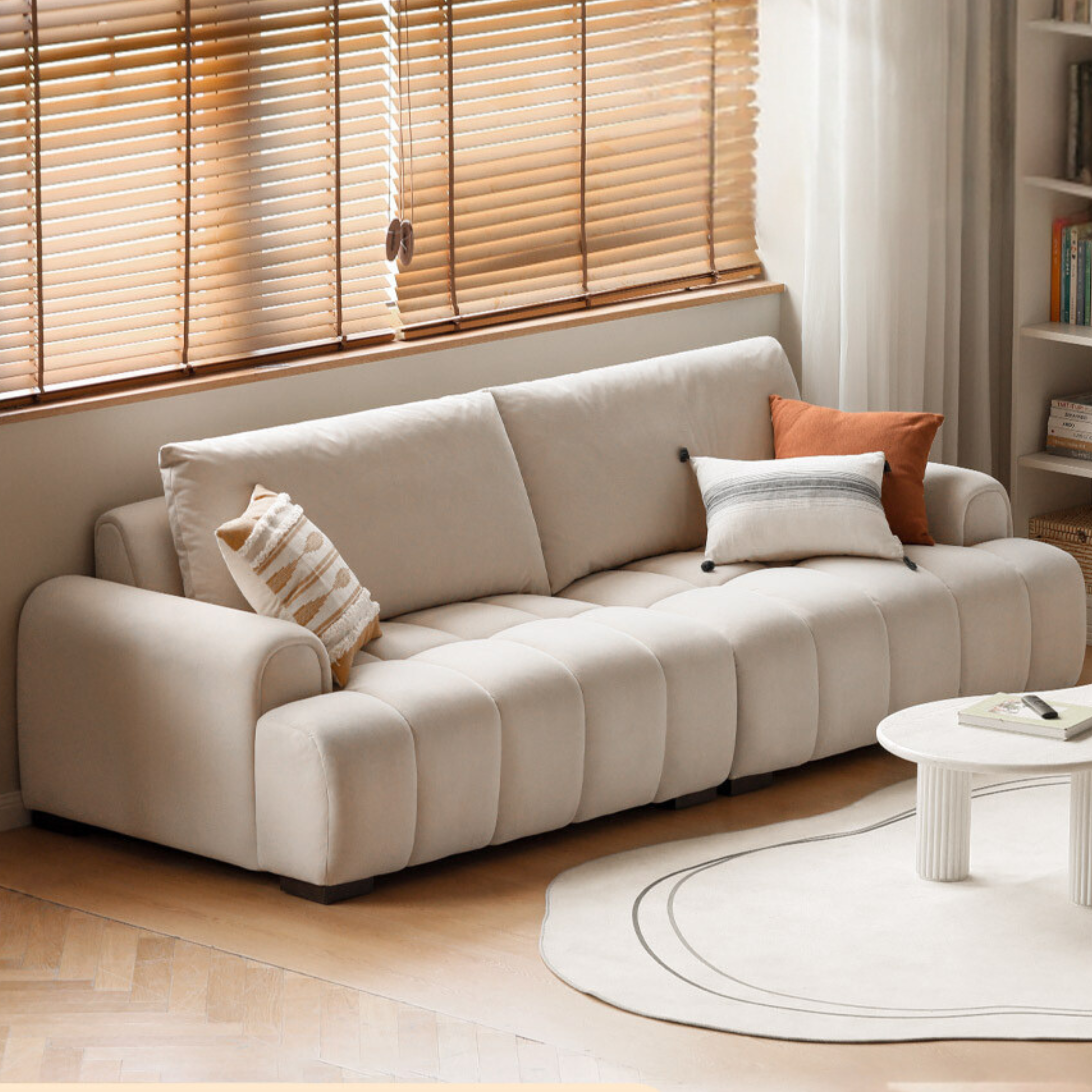 Cream Wind Cat Scratch Cloth Goose Down Sofa)