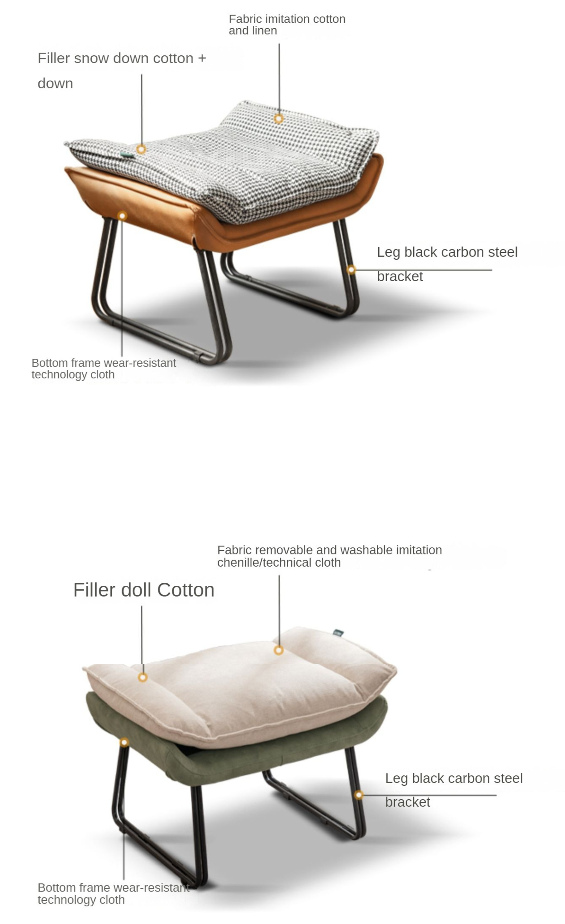 Fabric Sofa Footstool, Changing Stool