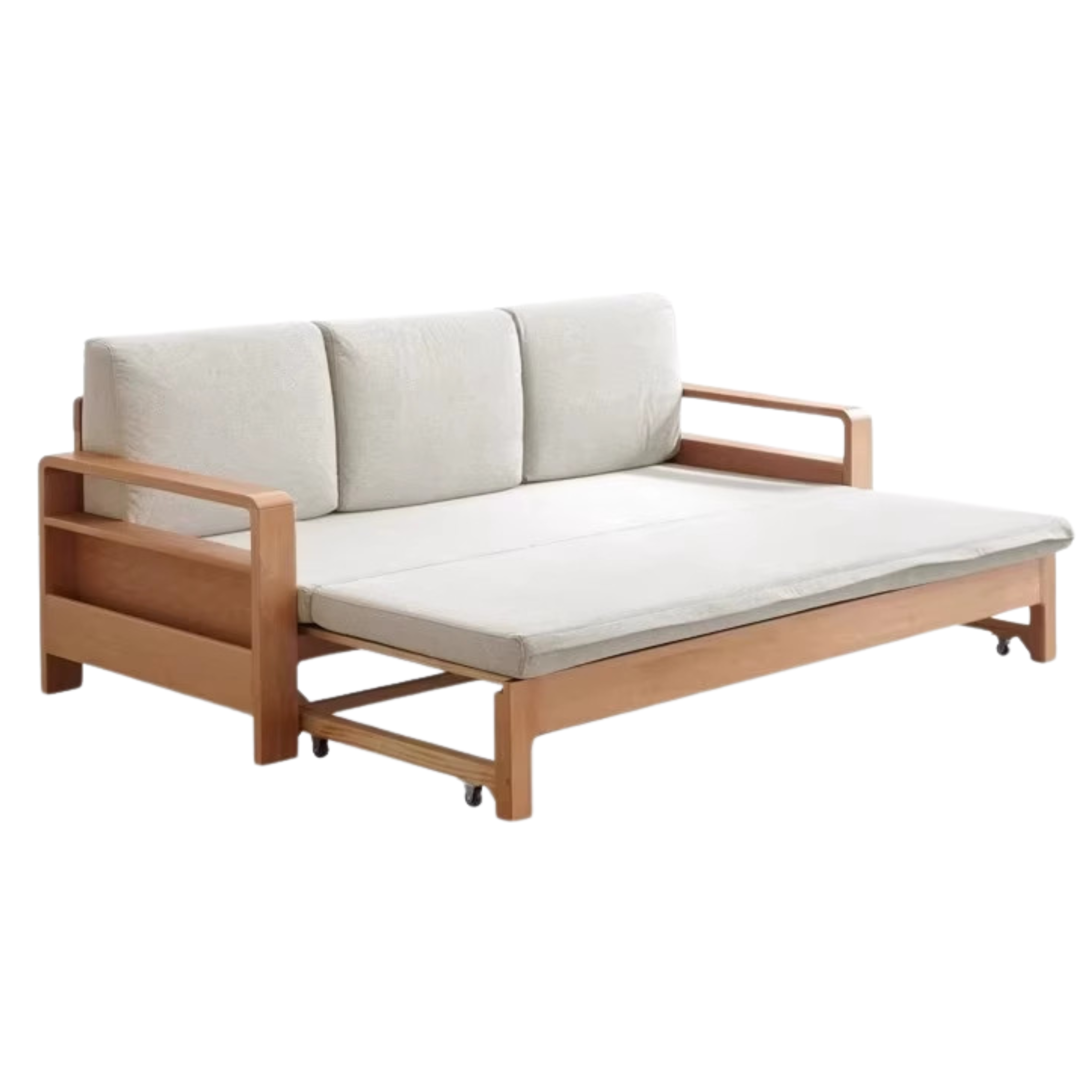 Oak, Beech Solid Wood Sleeper Sofa:
