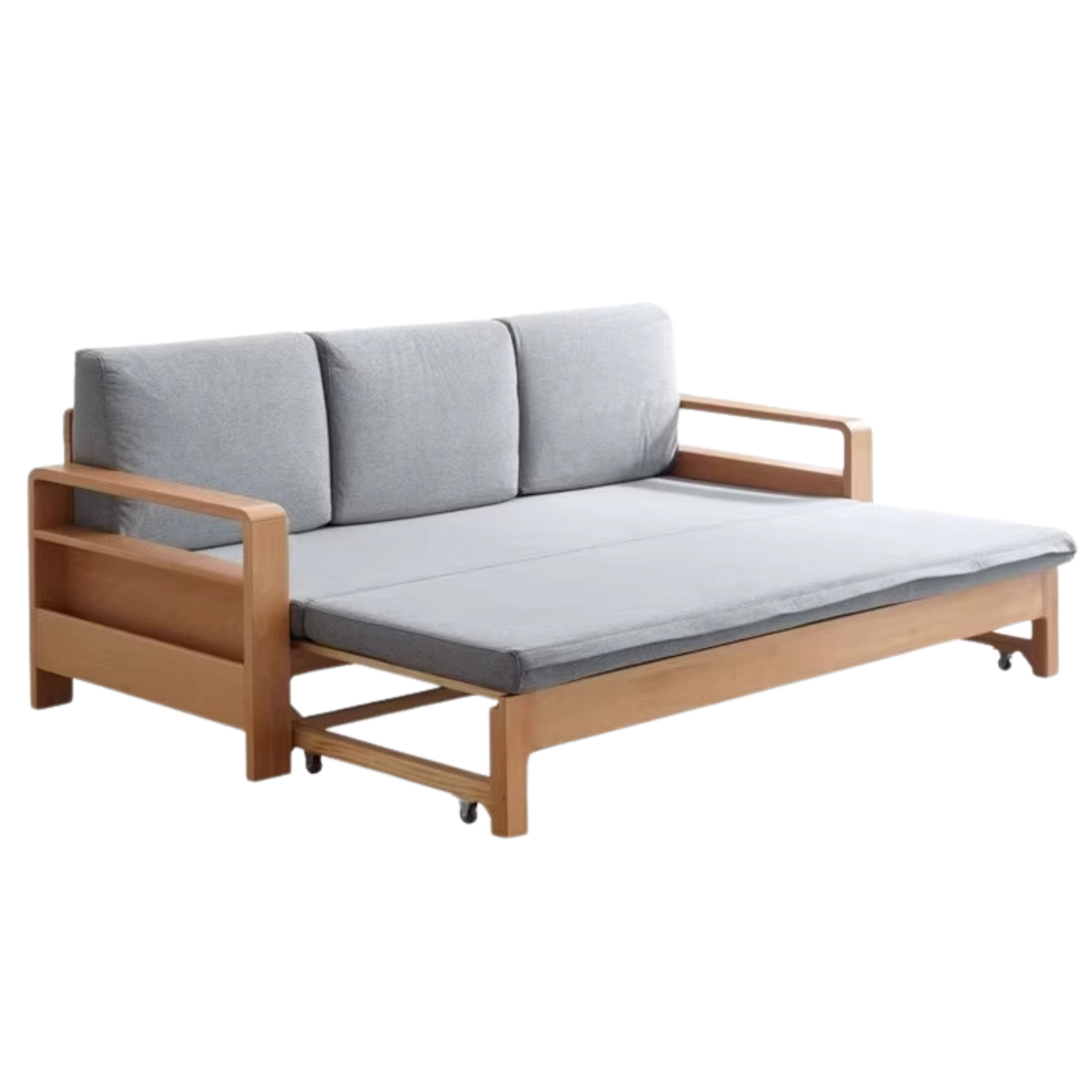 Oak, Beech Solid Wood Sleeper Sofa: