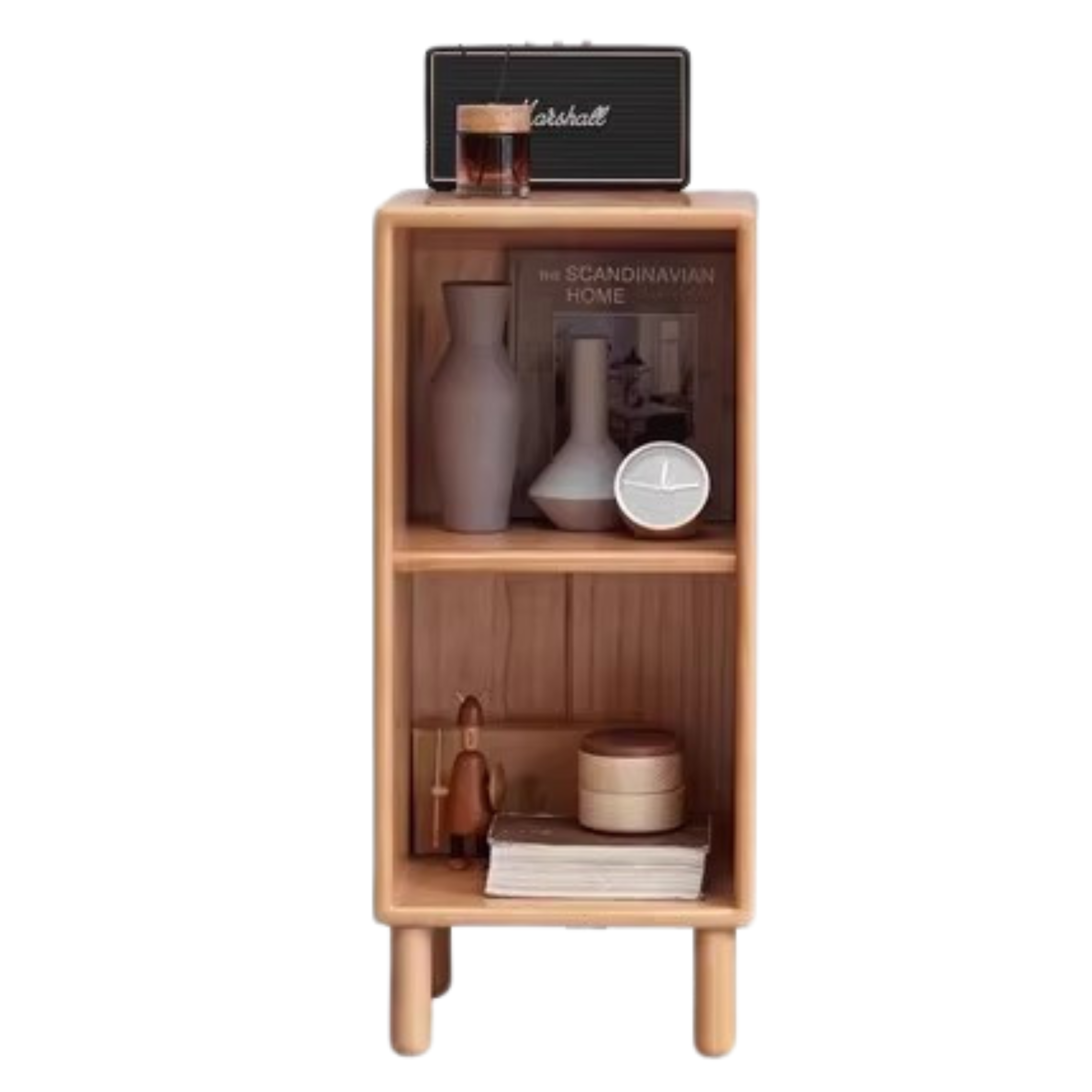 Beech Solid Wood Small Bookshelf Side Cabinet