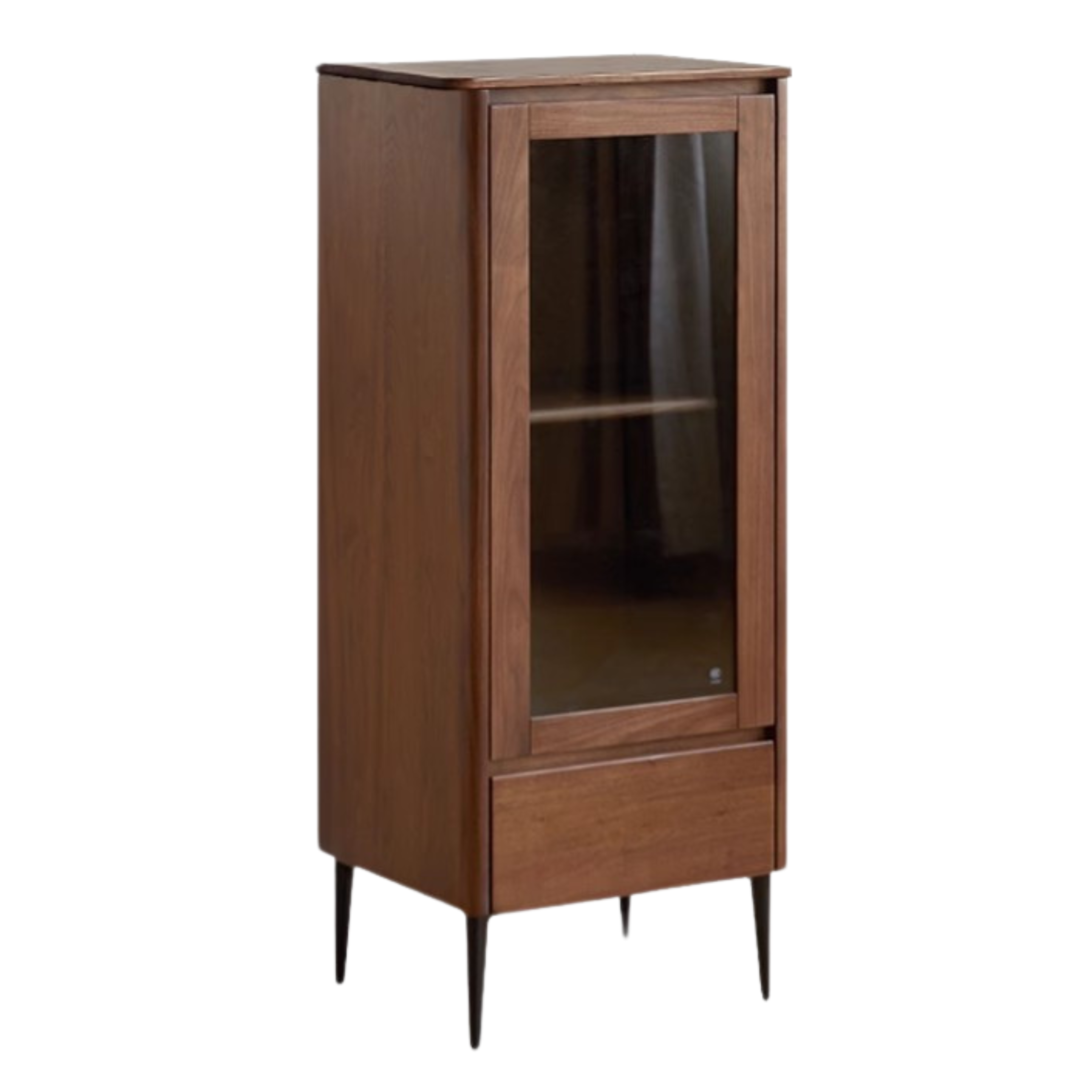 Black Walnut Solid Wood Rock Side Cabinet.