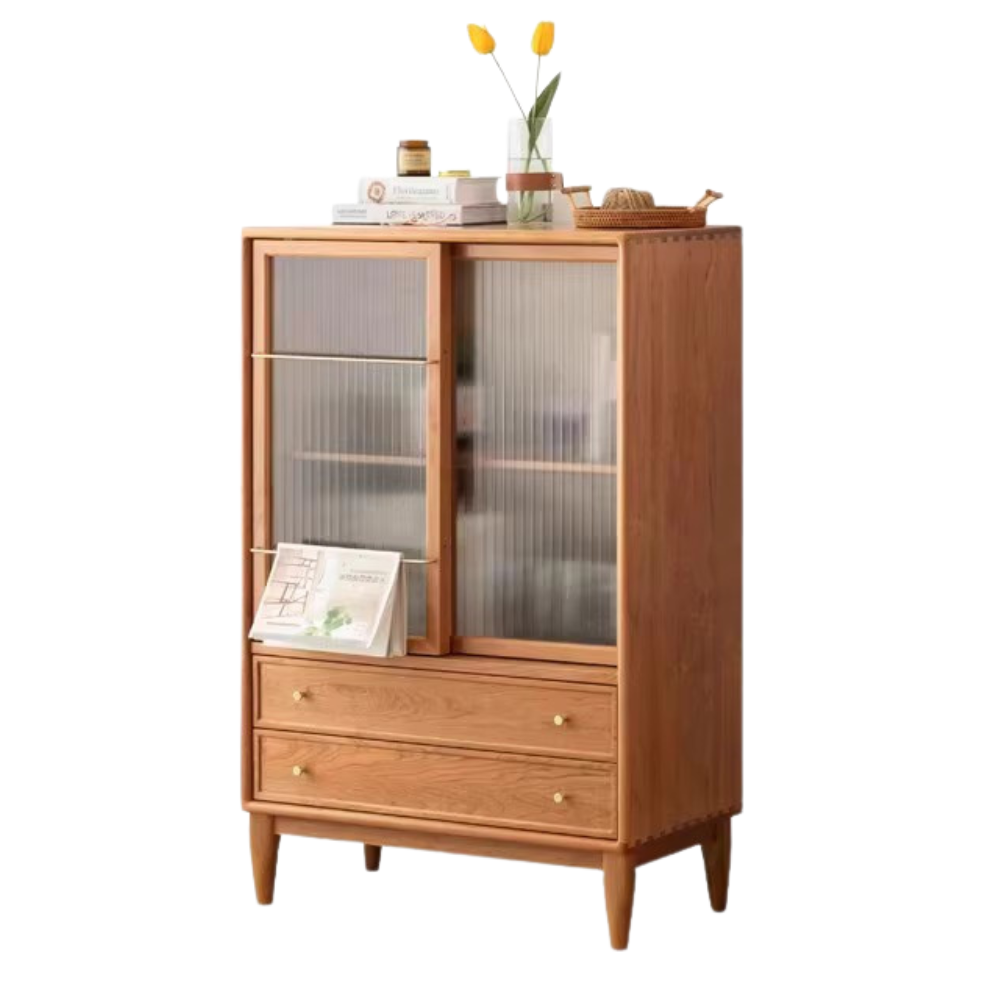 Cherry WoodRetro Side Cabinet Vintage Storage Cabinet