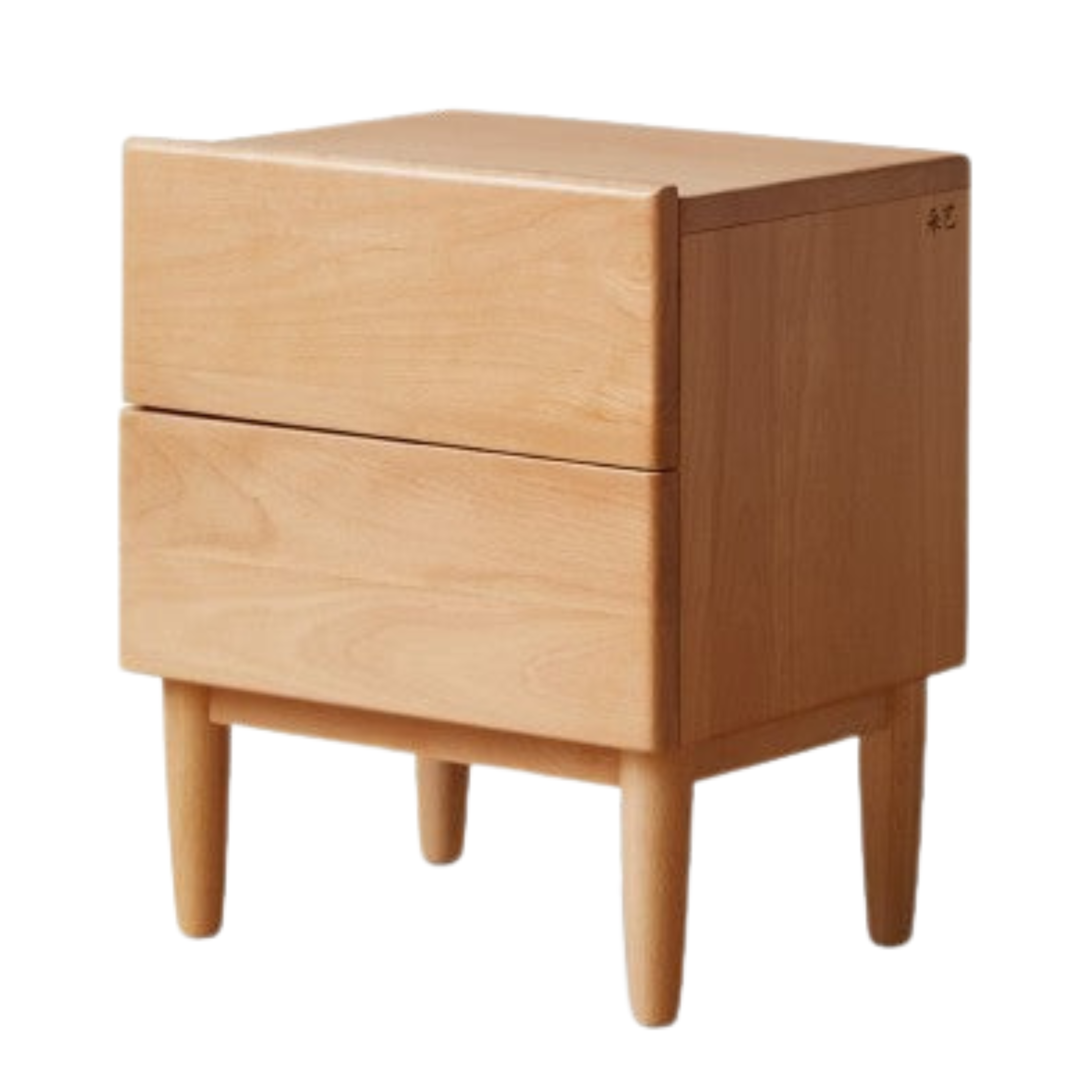 Beech Solid Wood Nightstand and Elevated Storage Rack, Bedside Bookshelf.