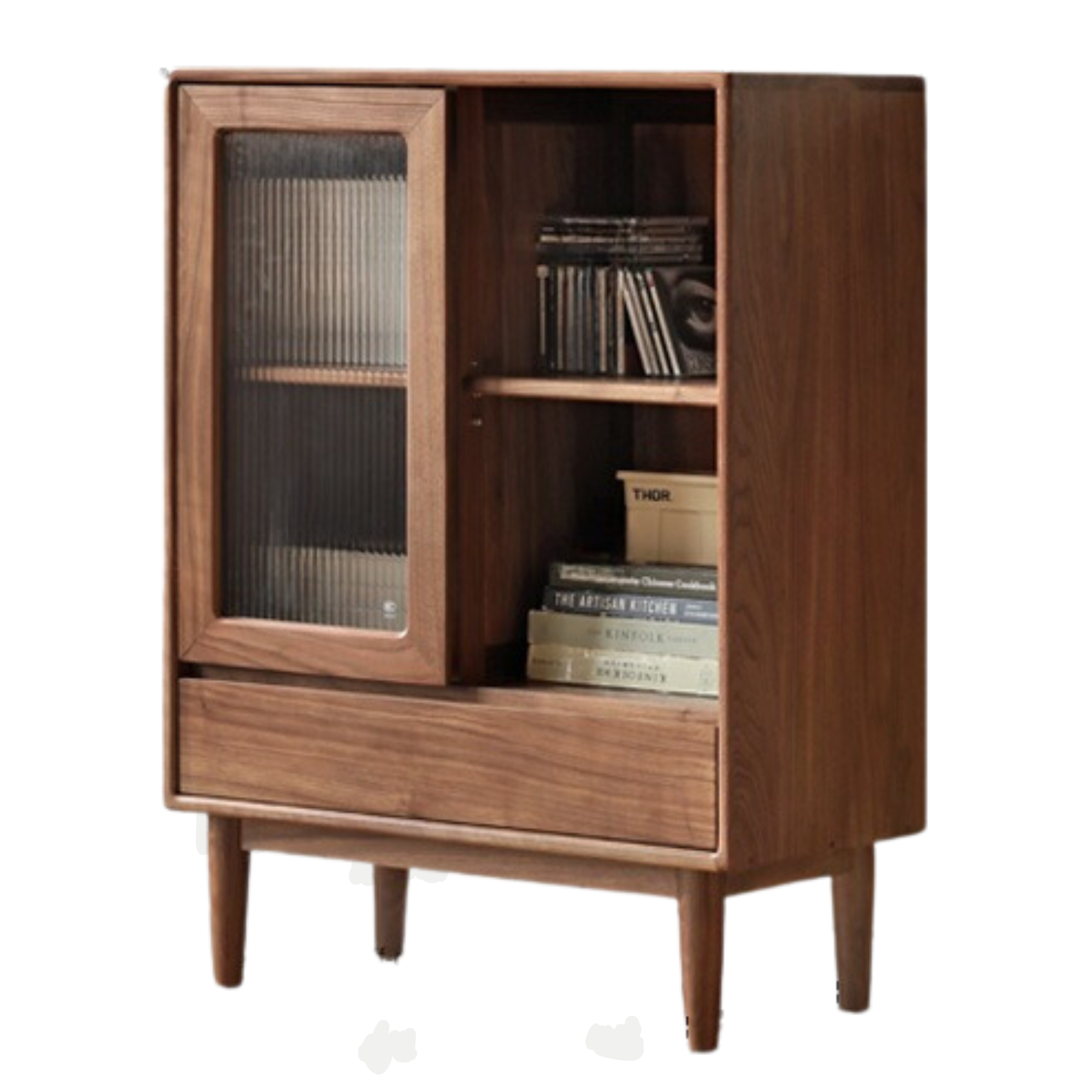 Black Walnut, Golden Sandalwood Solid Wood Side Cabinet North American FAS Grade