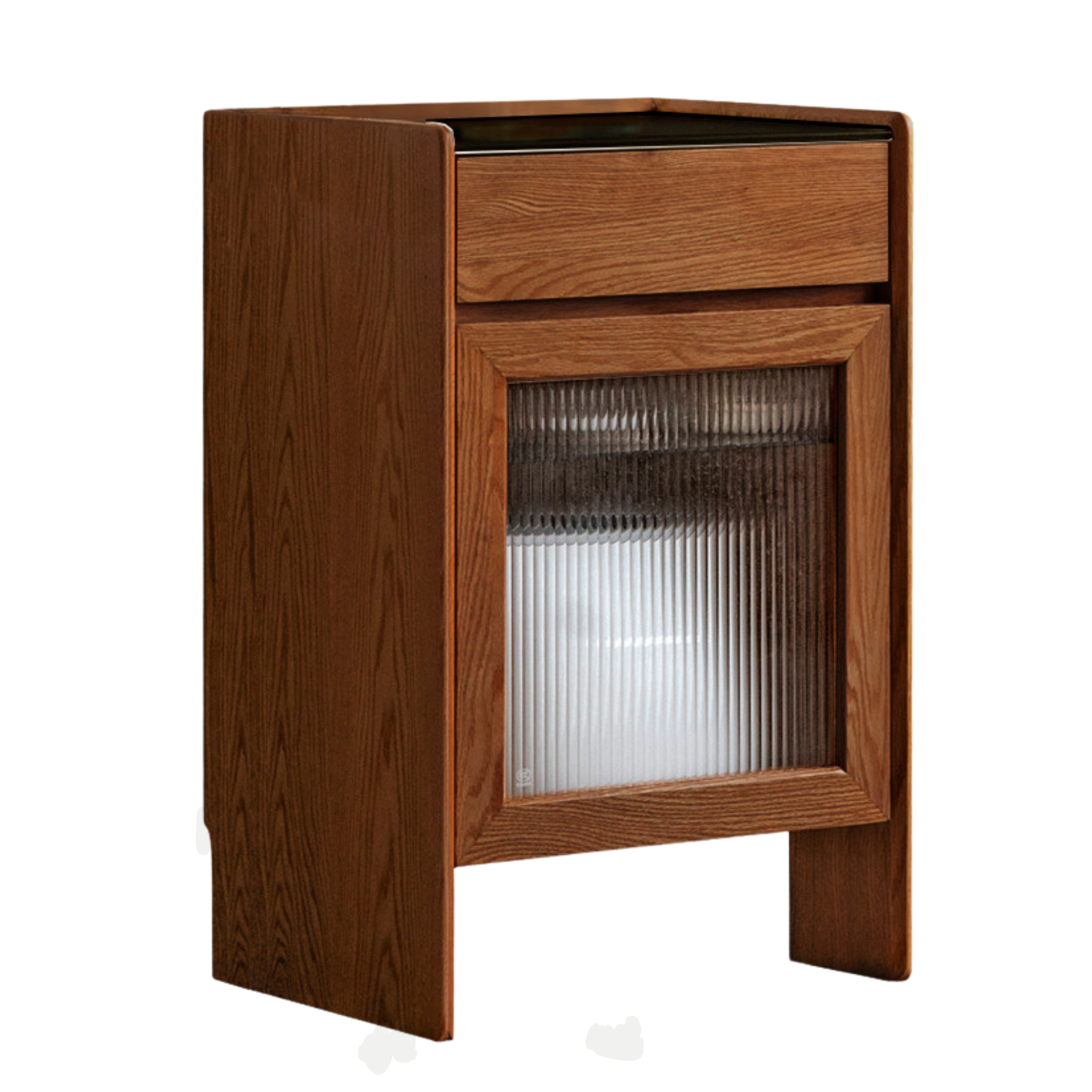 Oak Solid Wood Sweeping Robot Storage Side Cabinet Rock Slab