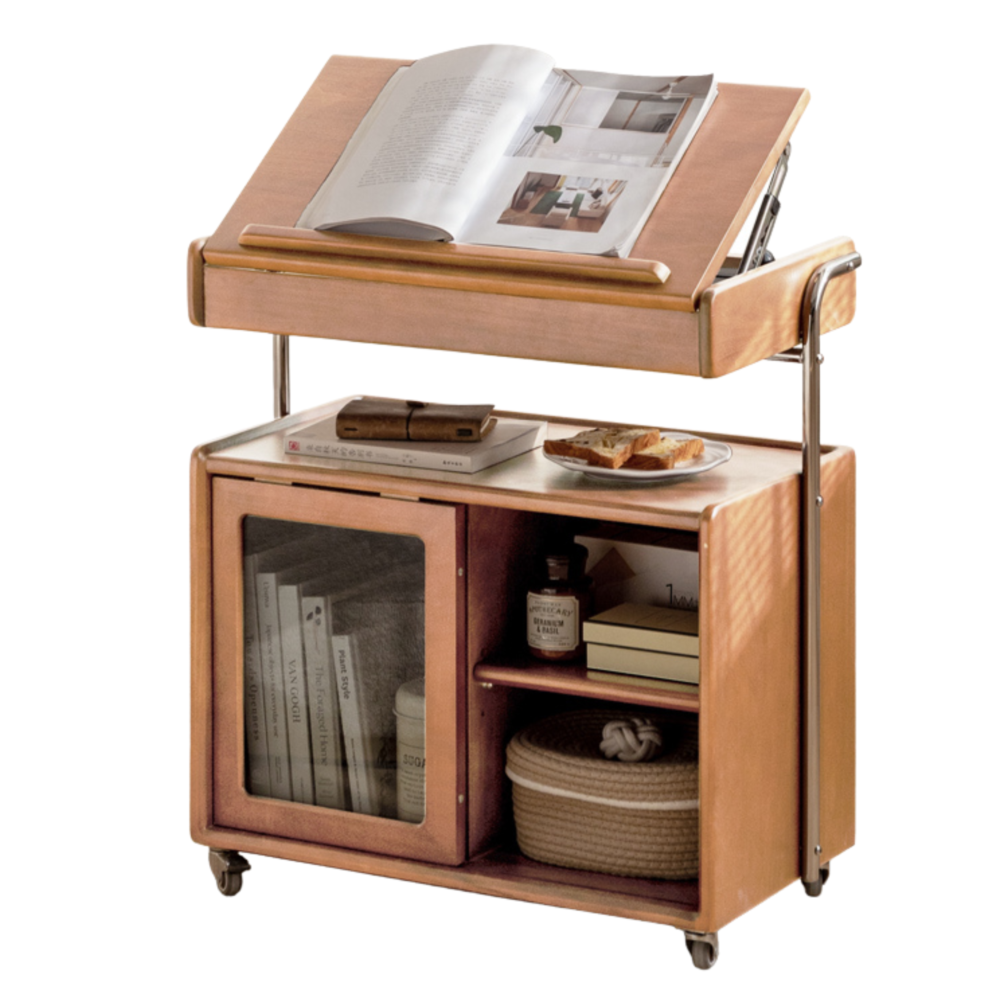 Poplar, Oak Solid Wood Side Cabinet Side Table