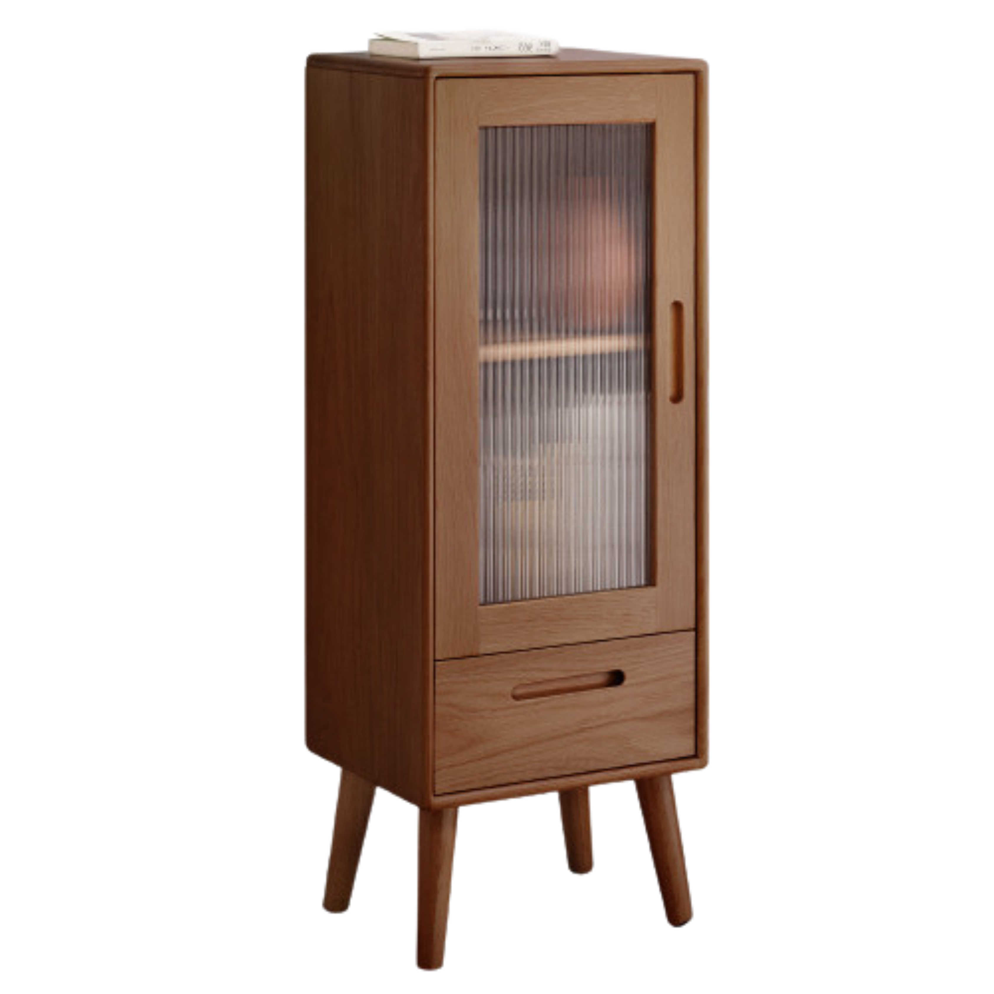 Oak Solid Wood TV High Side Cabinet Glass Door