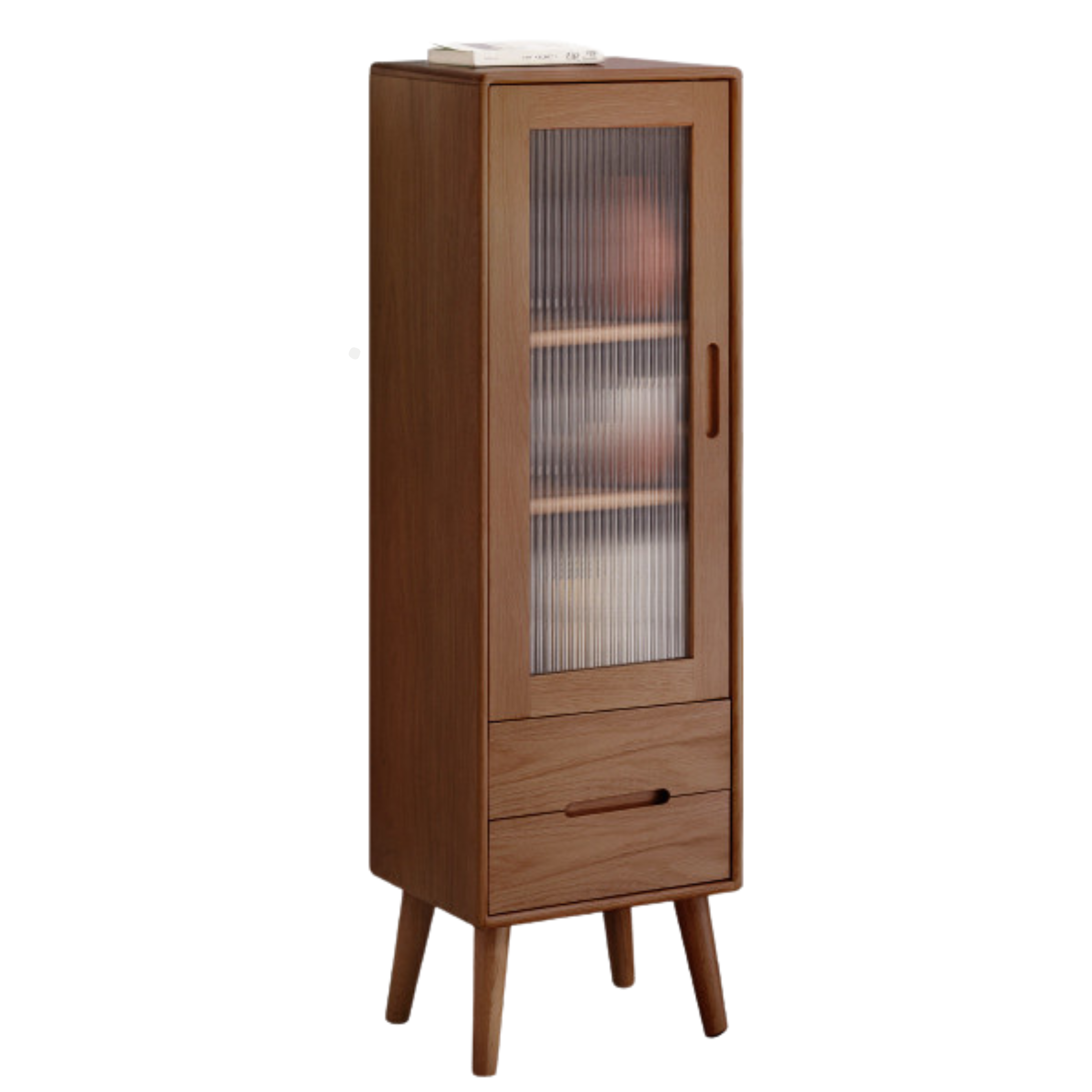 Oak Solid Wood TV High Side Cabinet Glass Door