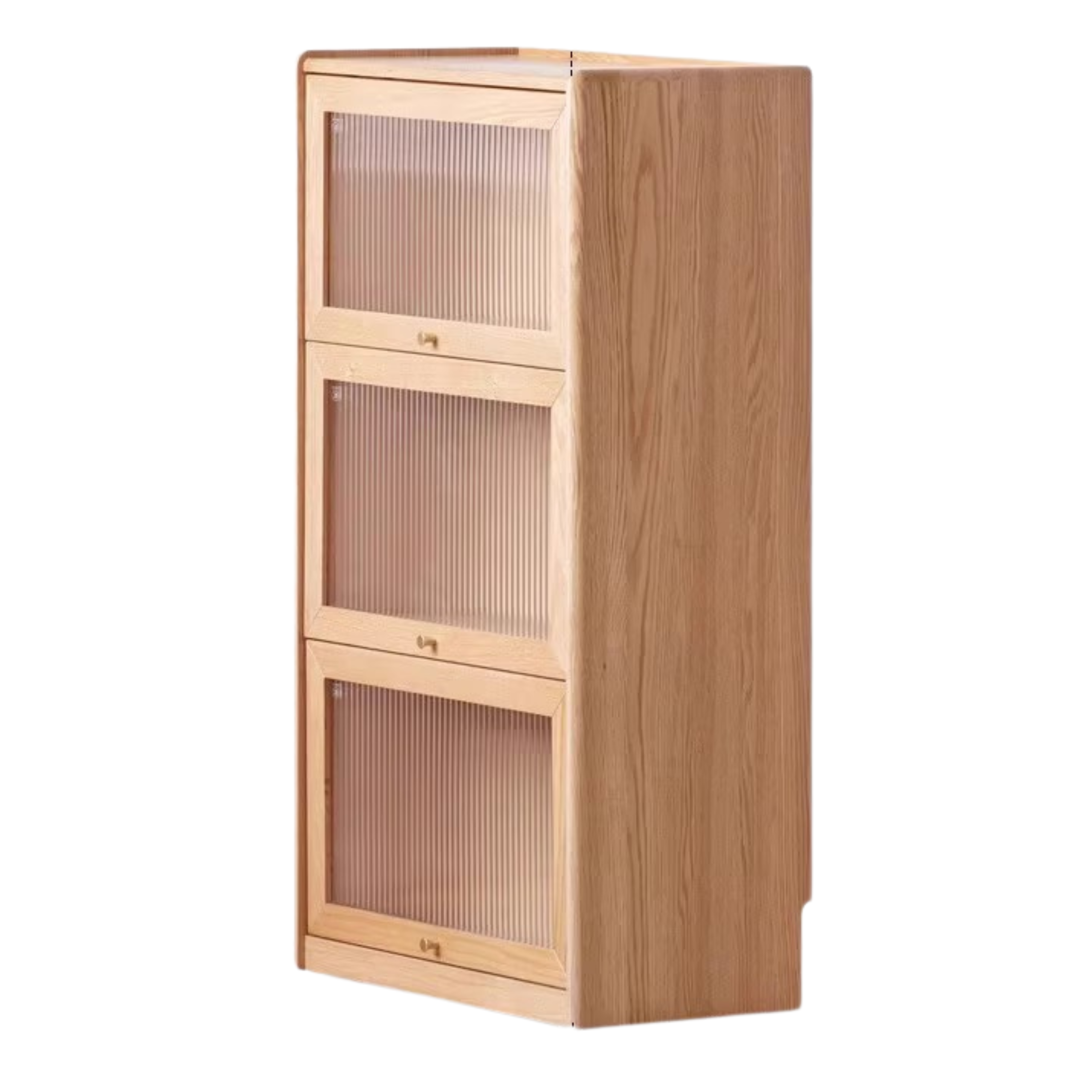 Oak Solid Wood Flipped Door Side Cabinet Free Combination