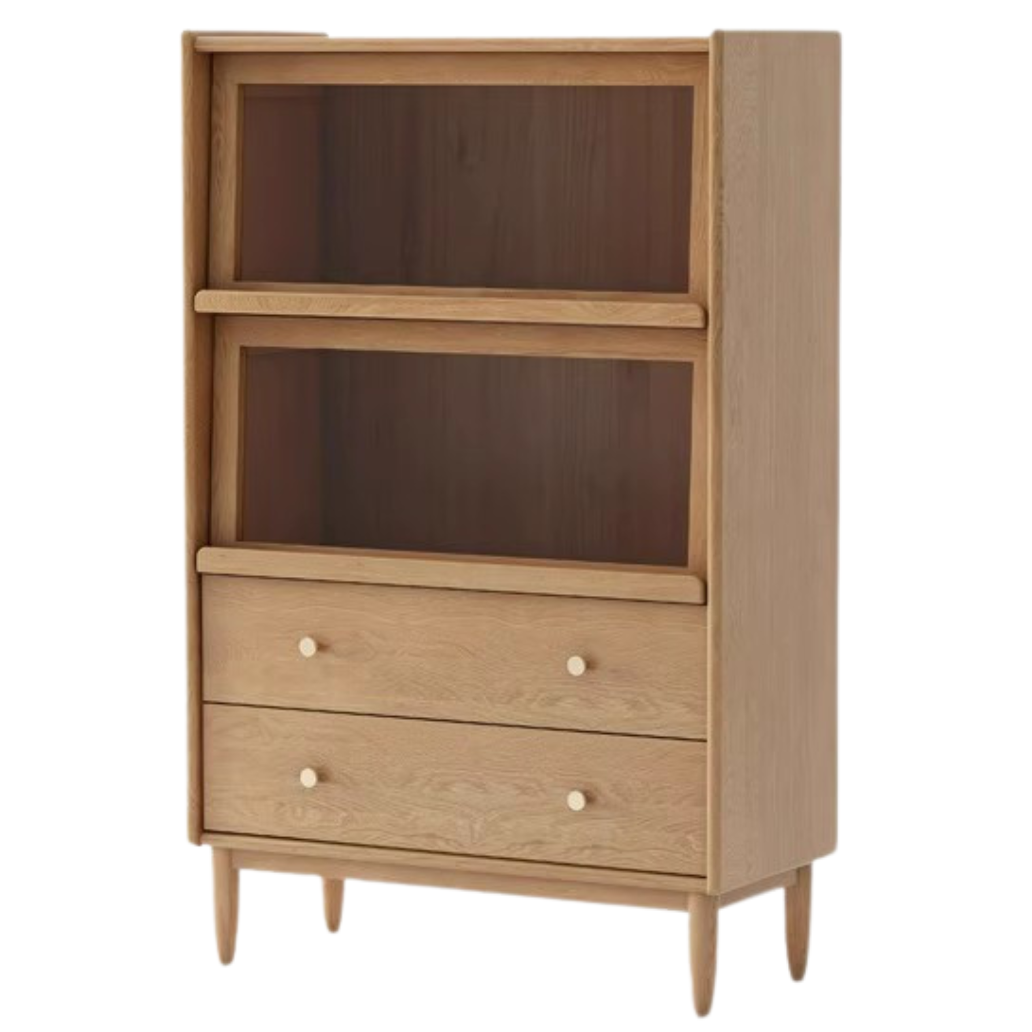 Oak, Ash Solid Wood Flip Door Side Cabinet LED Light