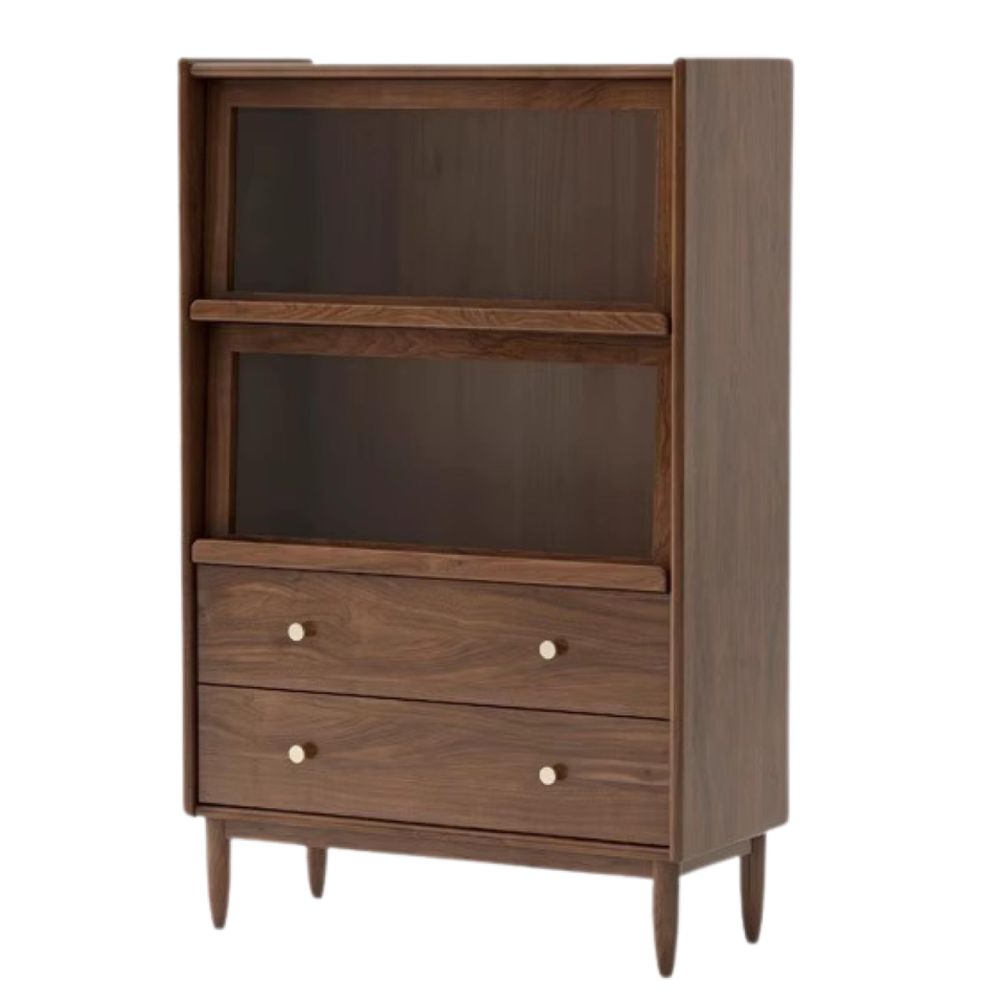 Oak, Ash Solid Wood Flip Door Side Cabinet LED Light