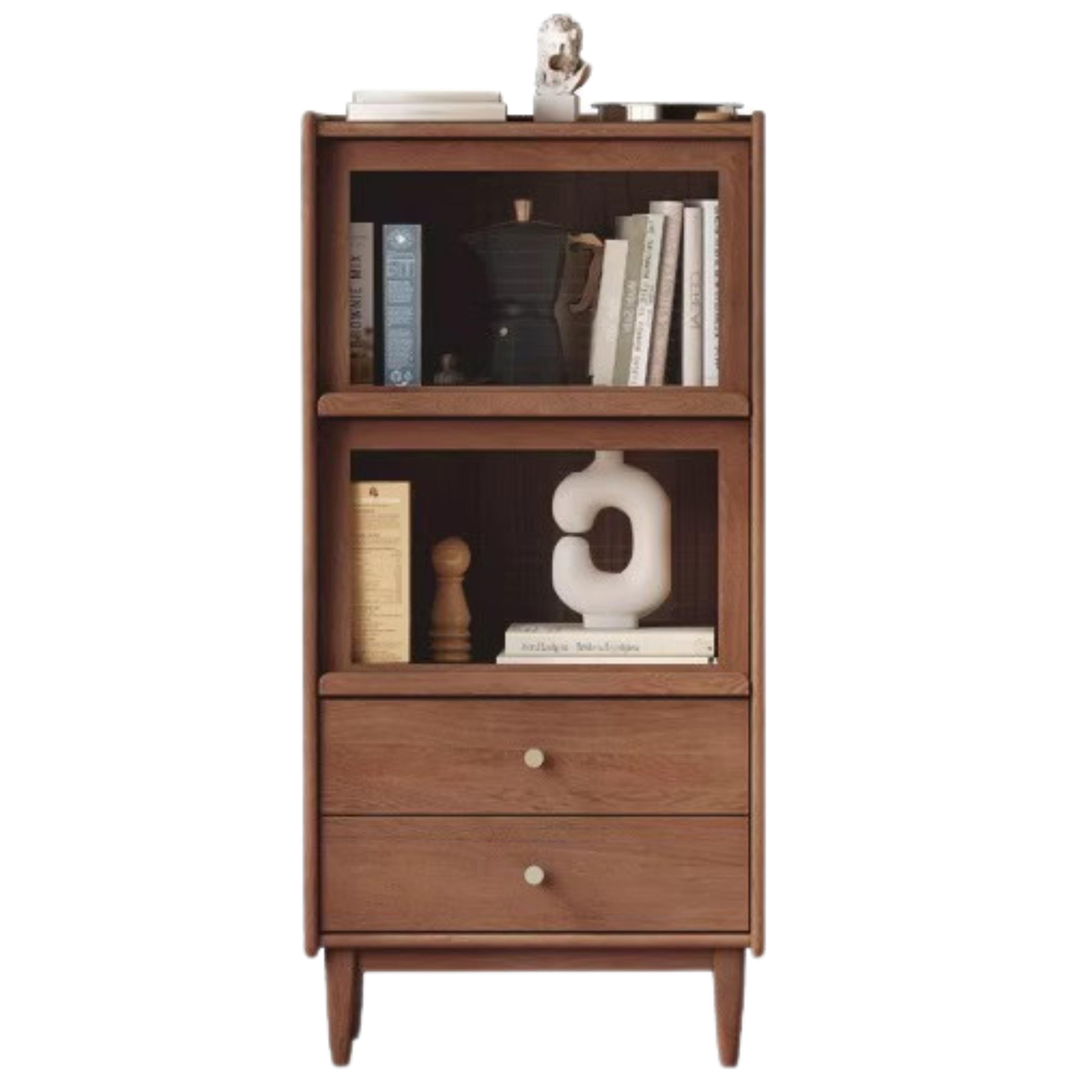 Oak, Ash Solid Wood Flip Door Side Cabinet LED Light
