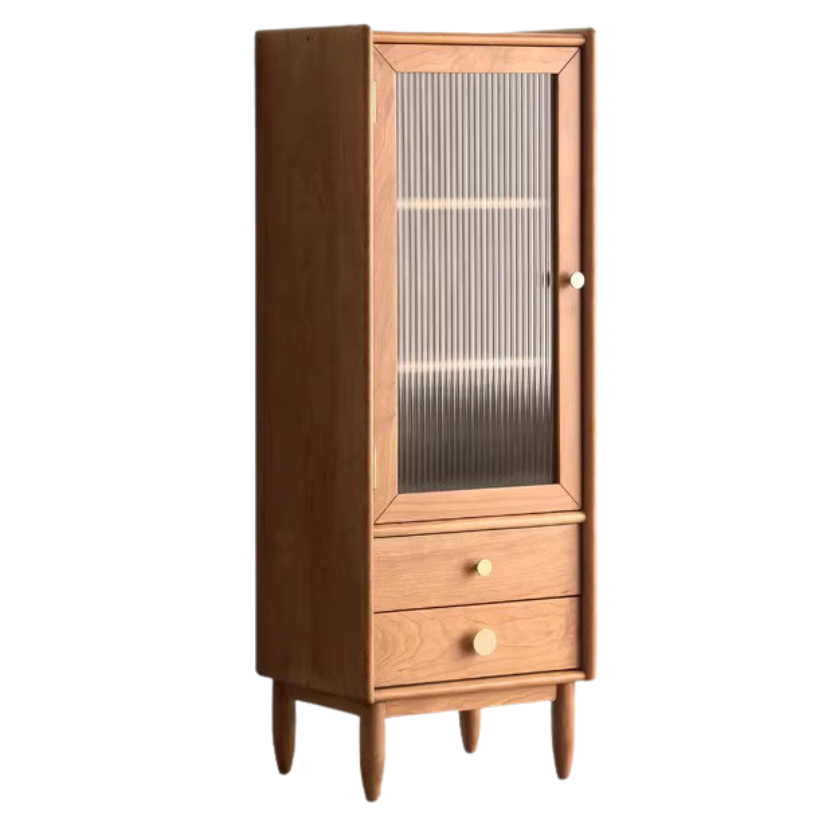 Cherry, Birch Solid Wood Japanese Retro Side Cabinet.