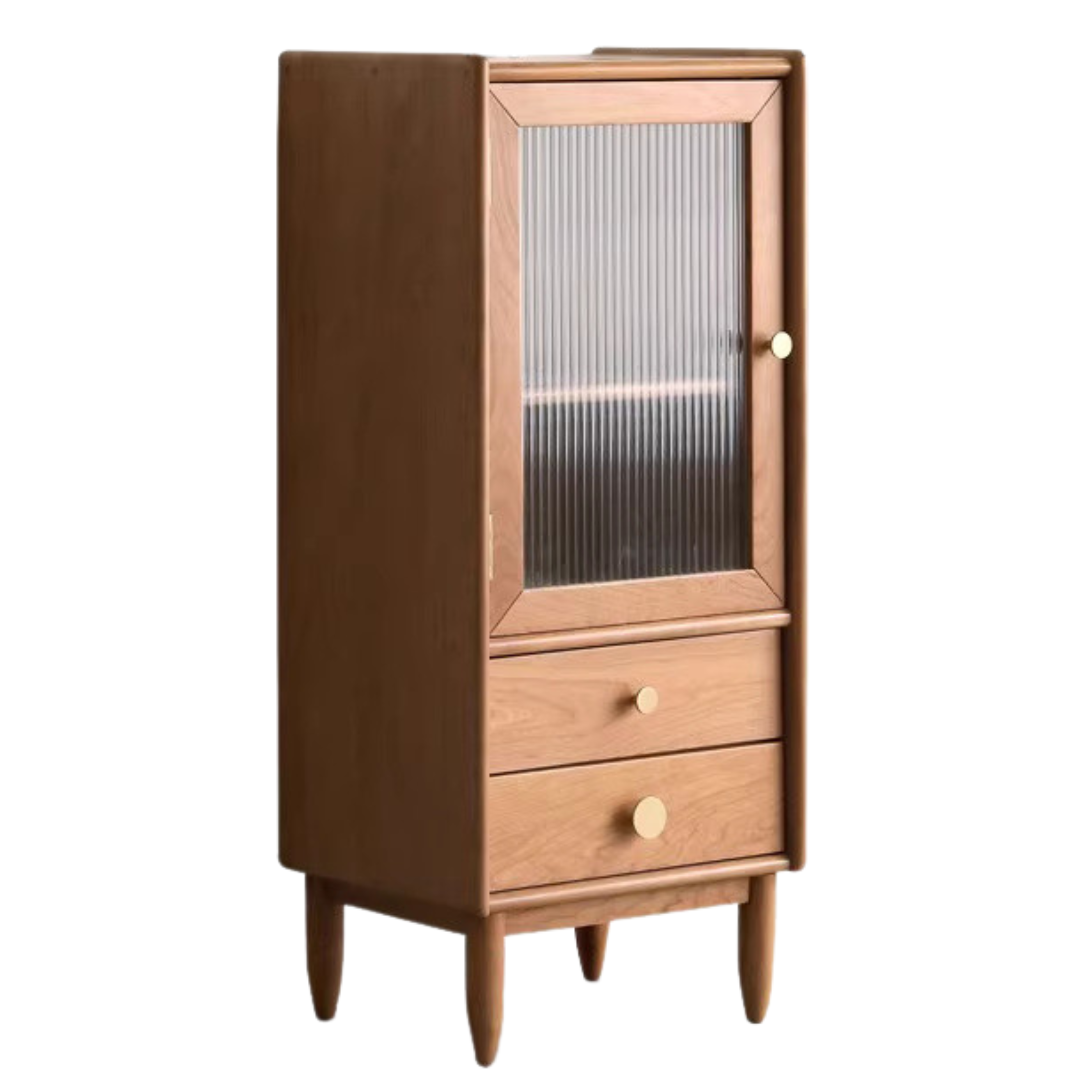Cherry, Birch Solid Wood Japanese Retro Side Cabinet.